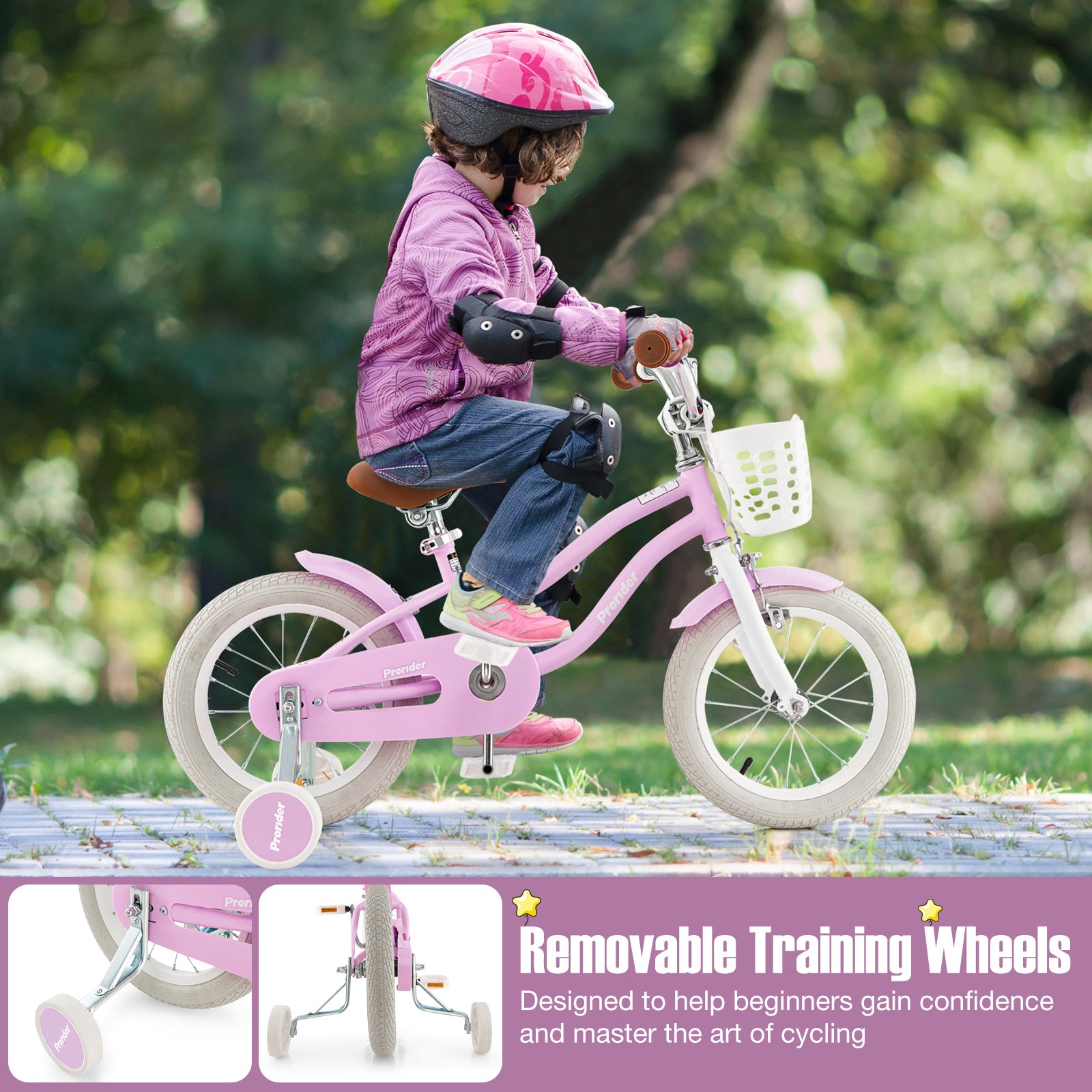 14 Inch Adjustable Kids Bike with 2 Brake System Ages 3-8