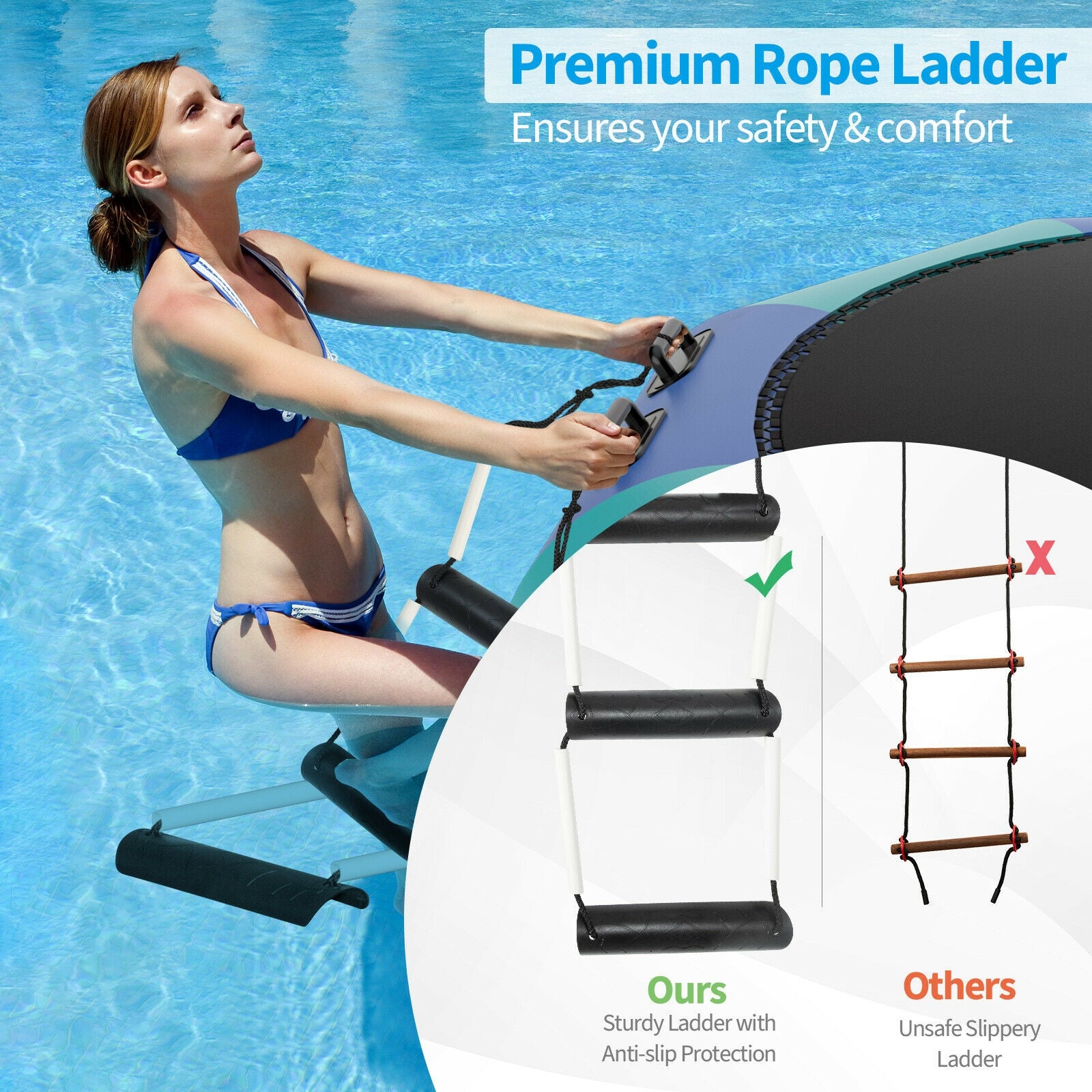 15 Feet Inflatable Splash Padded Water Bouncer Trampoline
