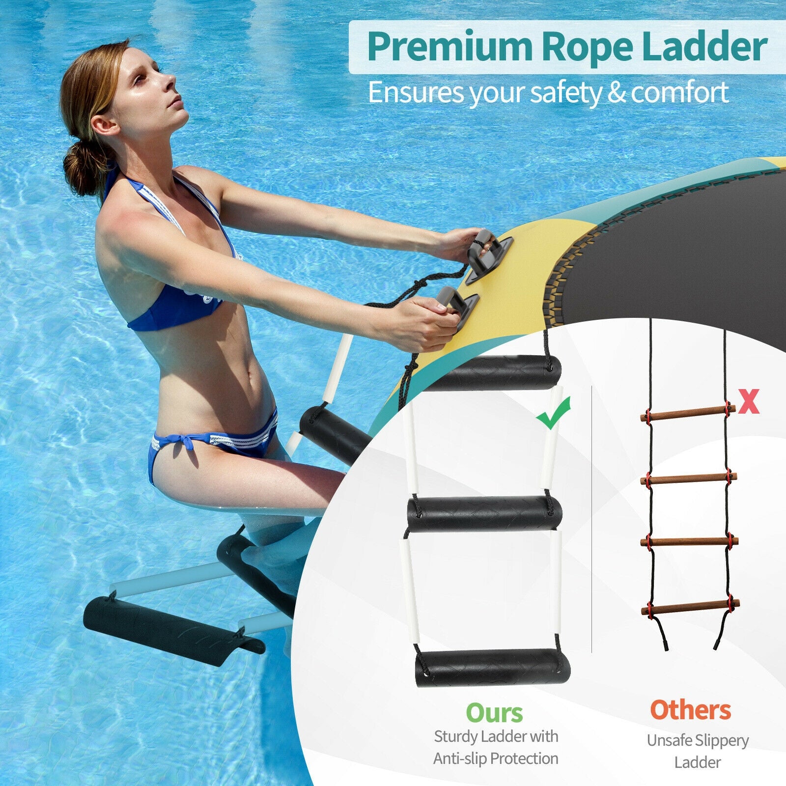15 Feet Inflatable Splash Padded Water Bouncer Trampoline