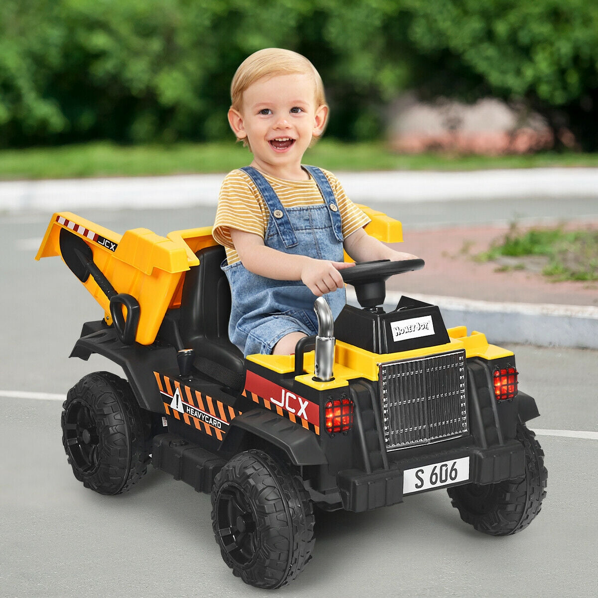 12V Kids Ride On Dump Truck with Electric Bucket and Dump Bed