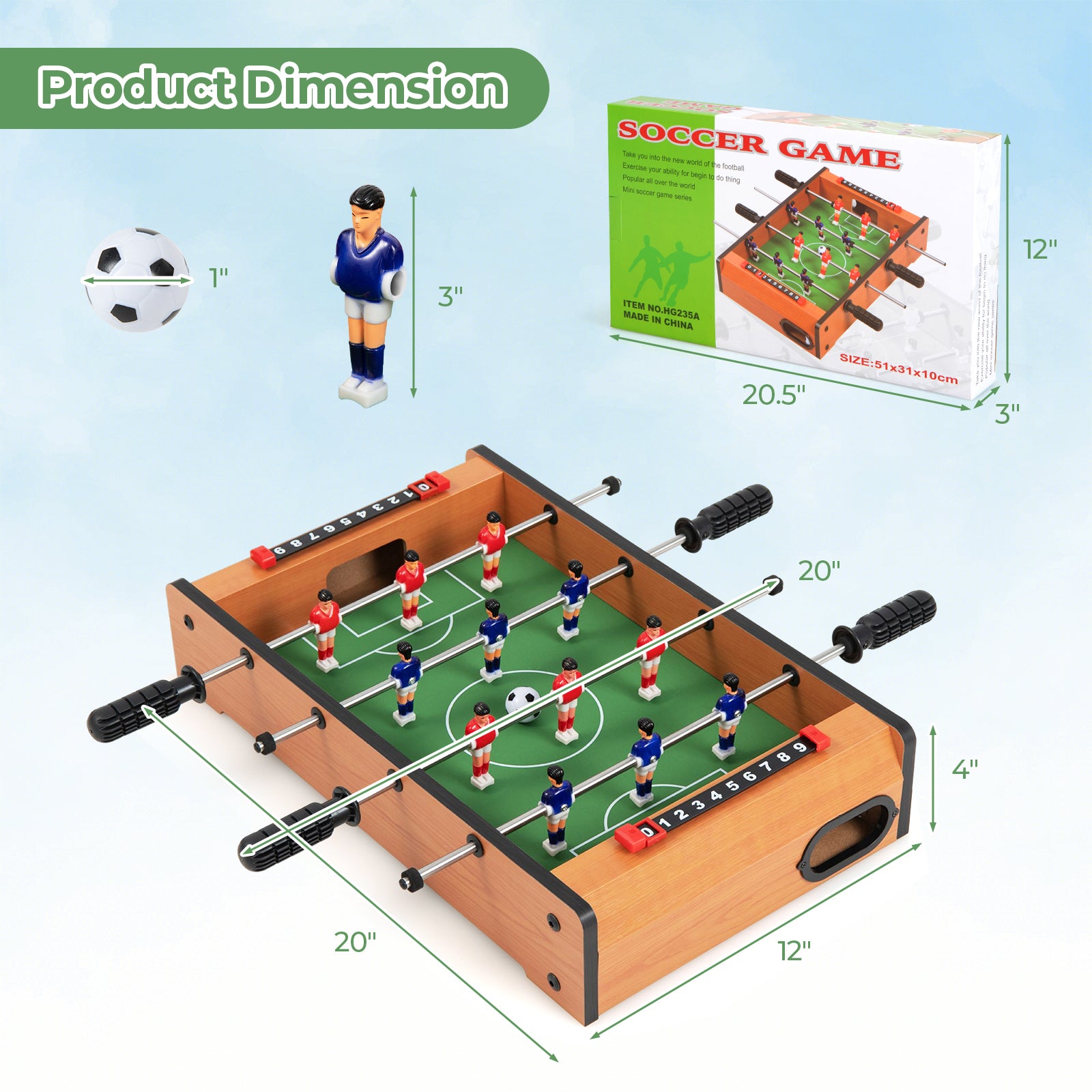 20 Inch Indoor Competition Game Soccer Table
