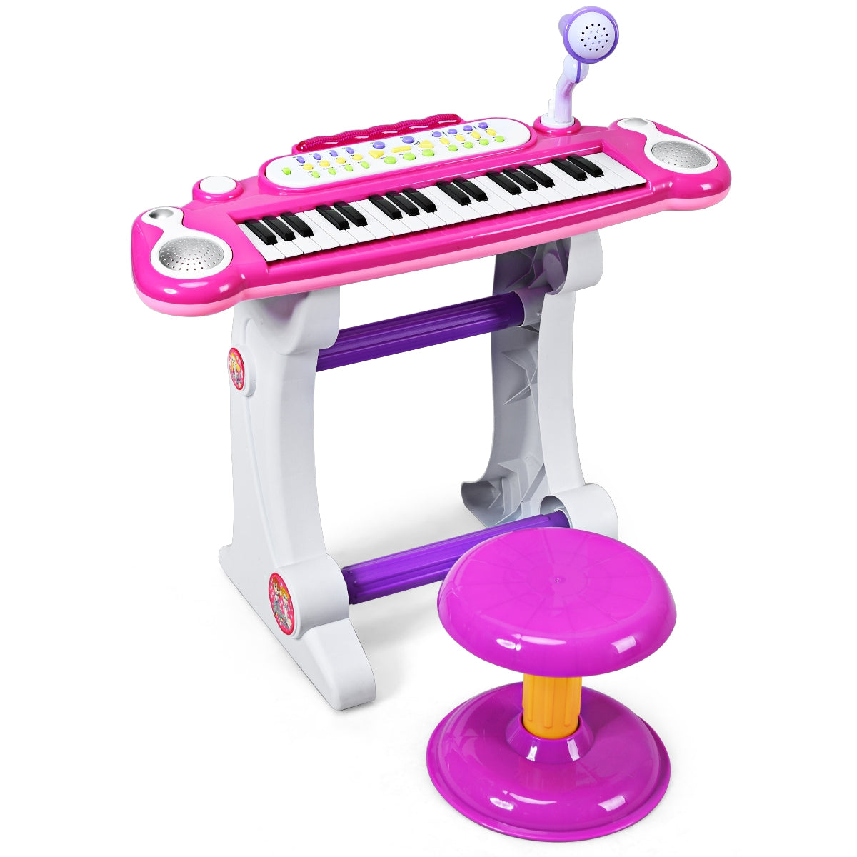 37 Key Electronic Keyboard Kids Toy Piano Included Microphone and Stool