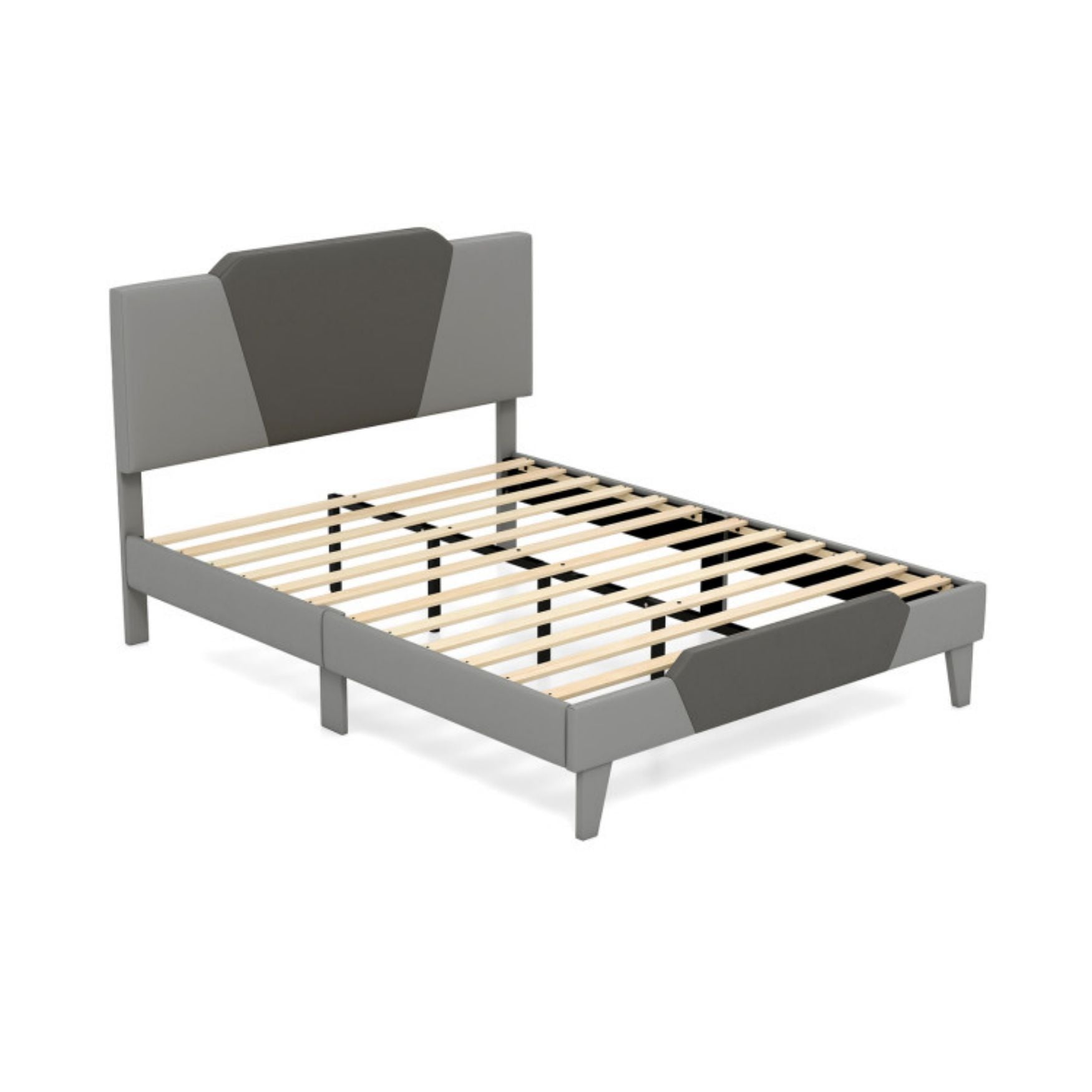 SUGIFT Full/Queen/Twin Velvet Upholstered Bed Frame with High Headboard