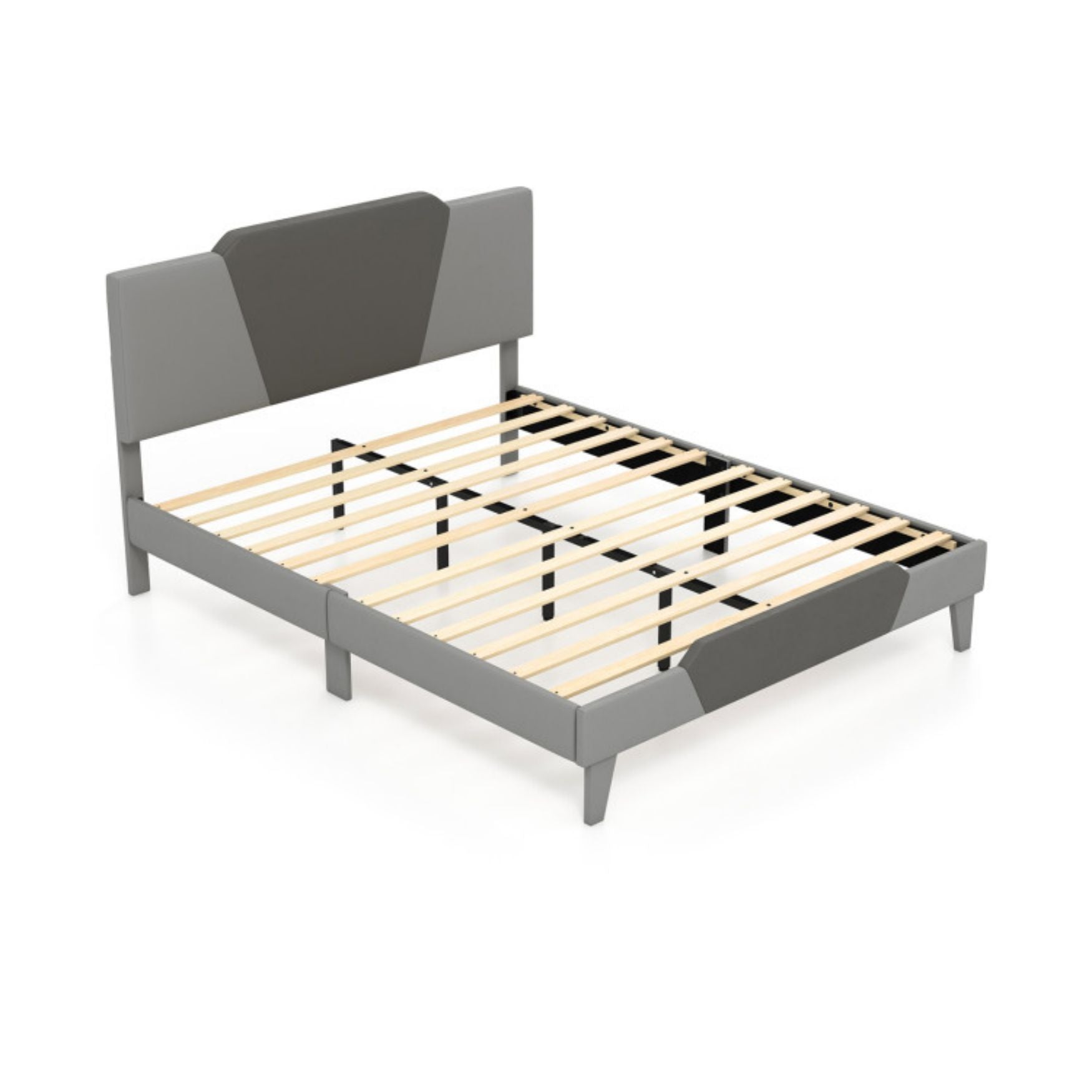 SUGIFT Full/Queen/Twin Velvet Upholstered Bed Frame with High Headboard
