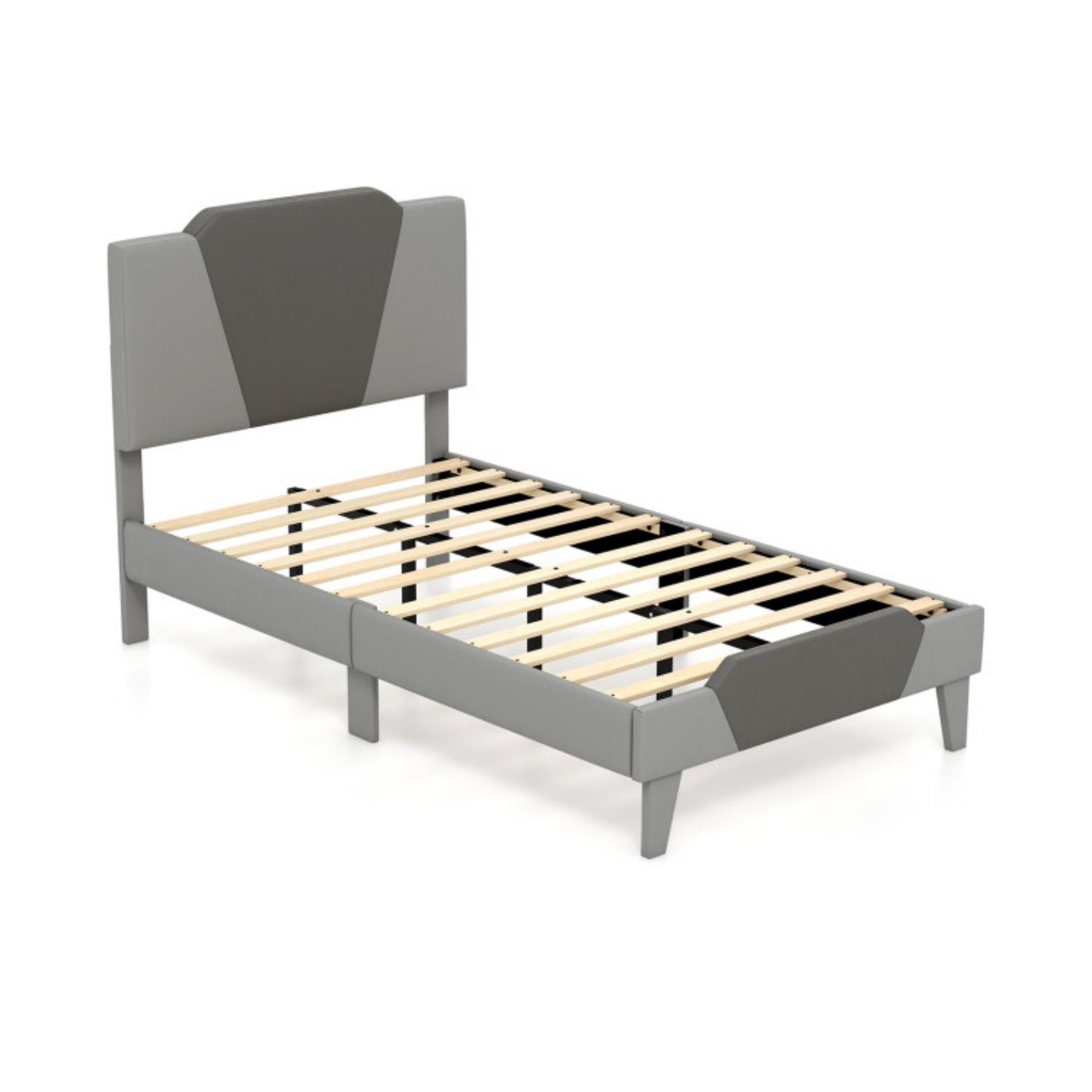 SUGIFT Full Velvet Upholstered Bed Frame with High Headboard