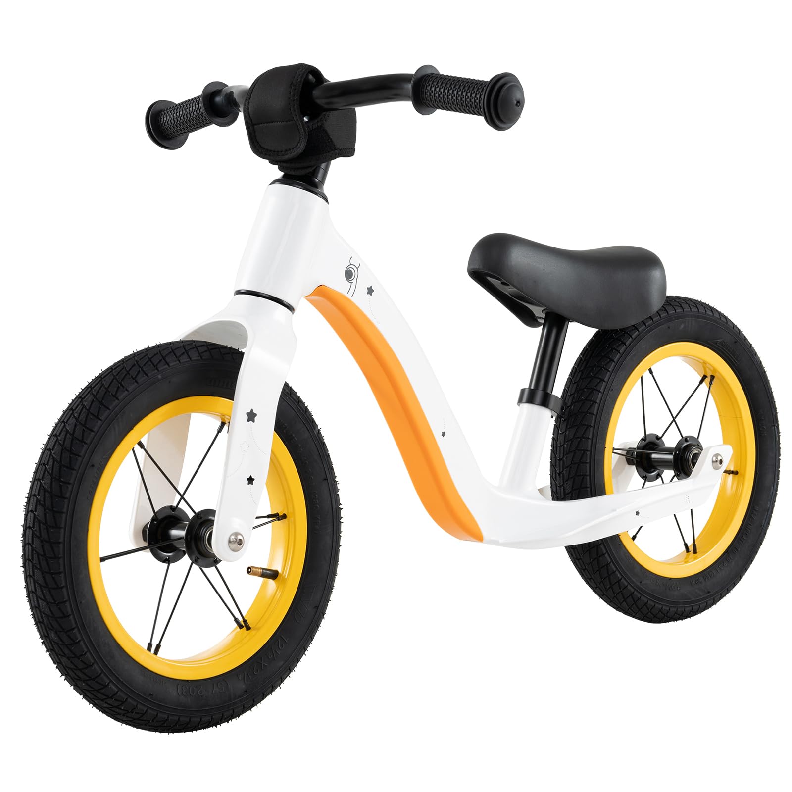 12-Inch Balance Bike with Adjustable Seat and Rotatable Handlebar for Over 36 Months Old-White
