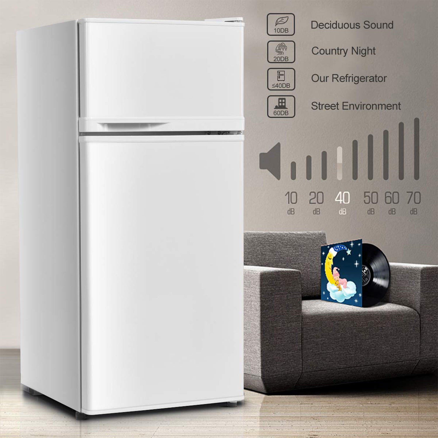 2 Doors Cold-rolled Sheet Compact Refrigerator