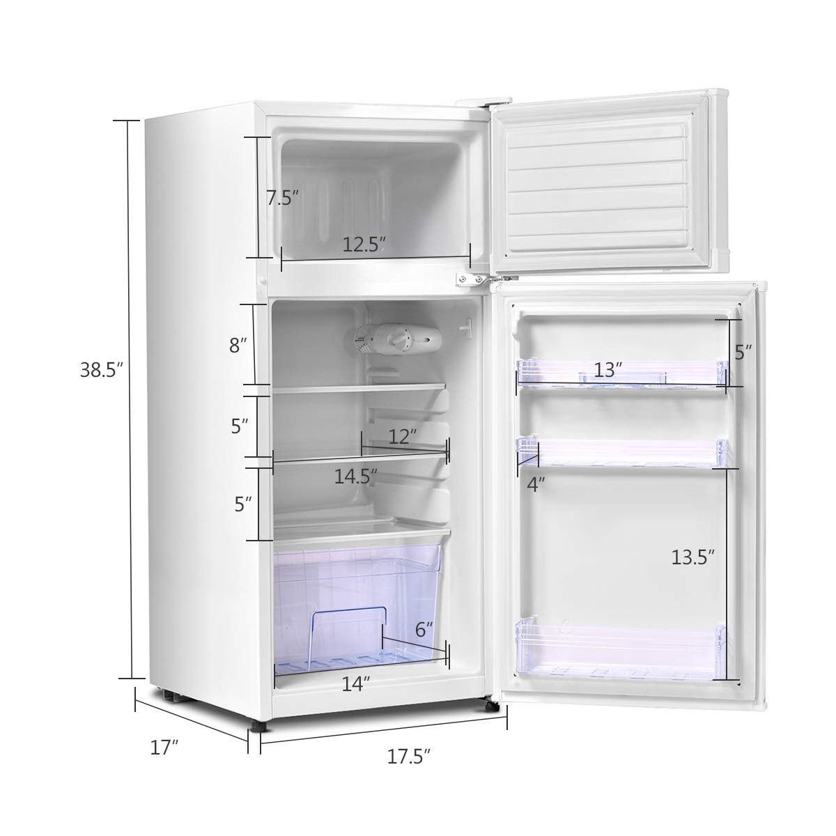 2 Doors Cold-rolled Sheet Compact Refrigerator