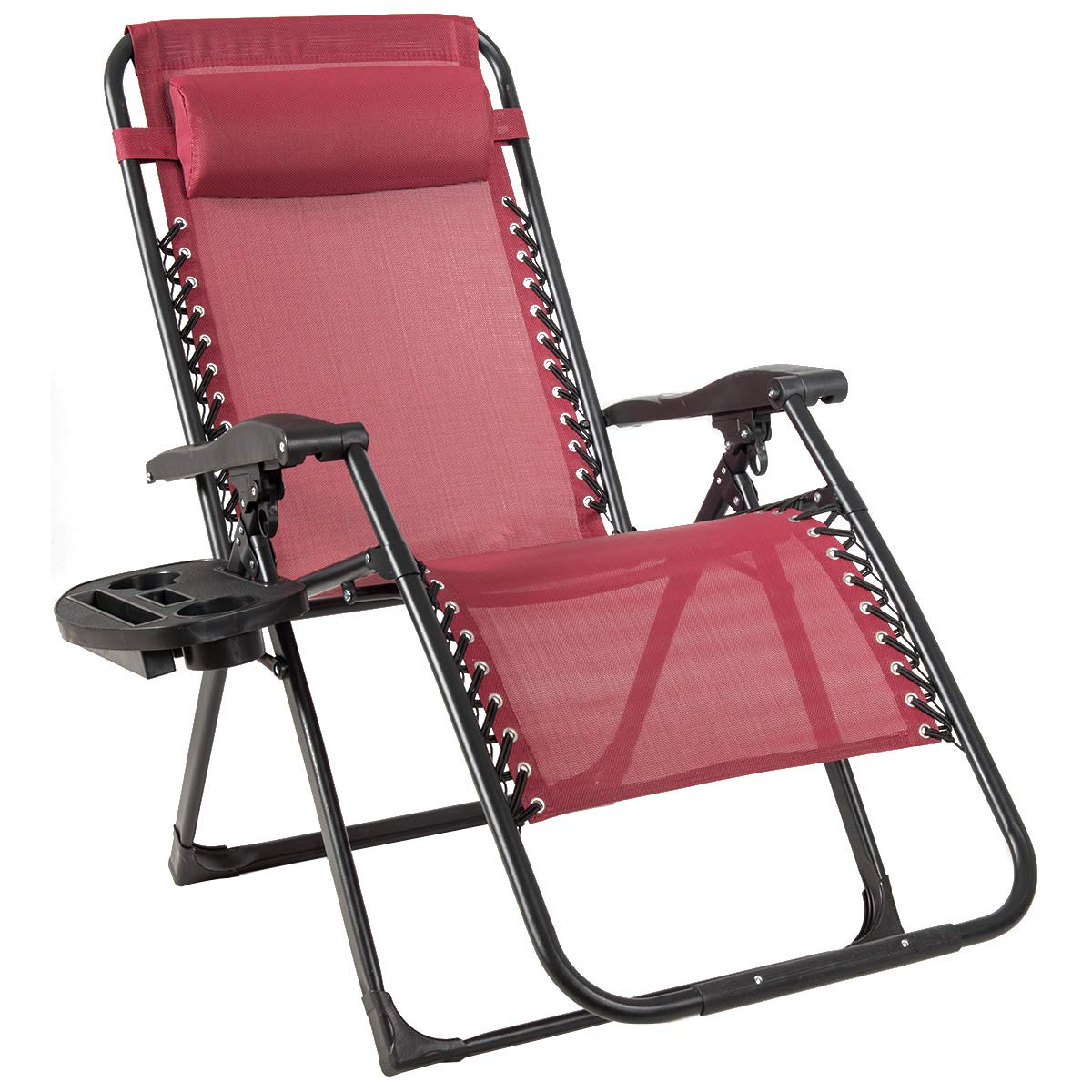 SUGIFT Oversize Lounge Chair with Cup Holder of Heavy Duty for outdoor