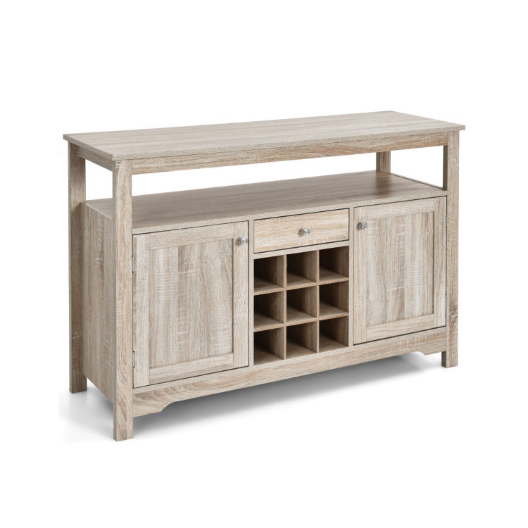 SUGIFT Server Buffet Sideboard With Wine Rack and Open Shelf