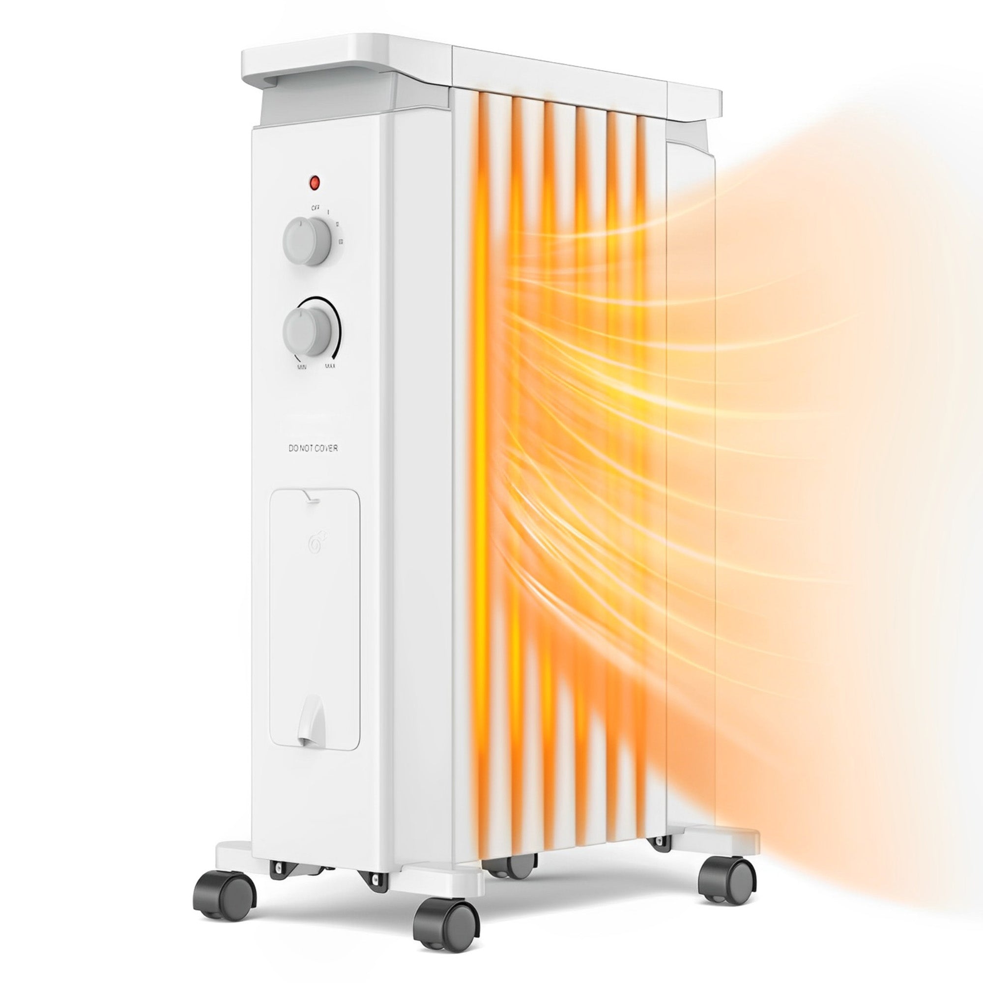 1500W Portable Oil Filled Radiator Heater with 3 Heat Settings-White