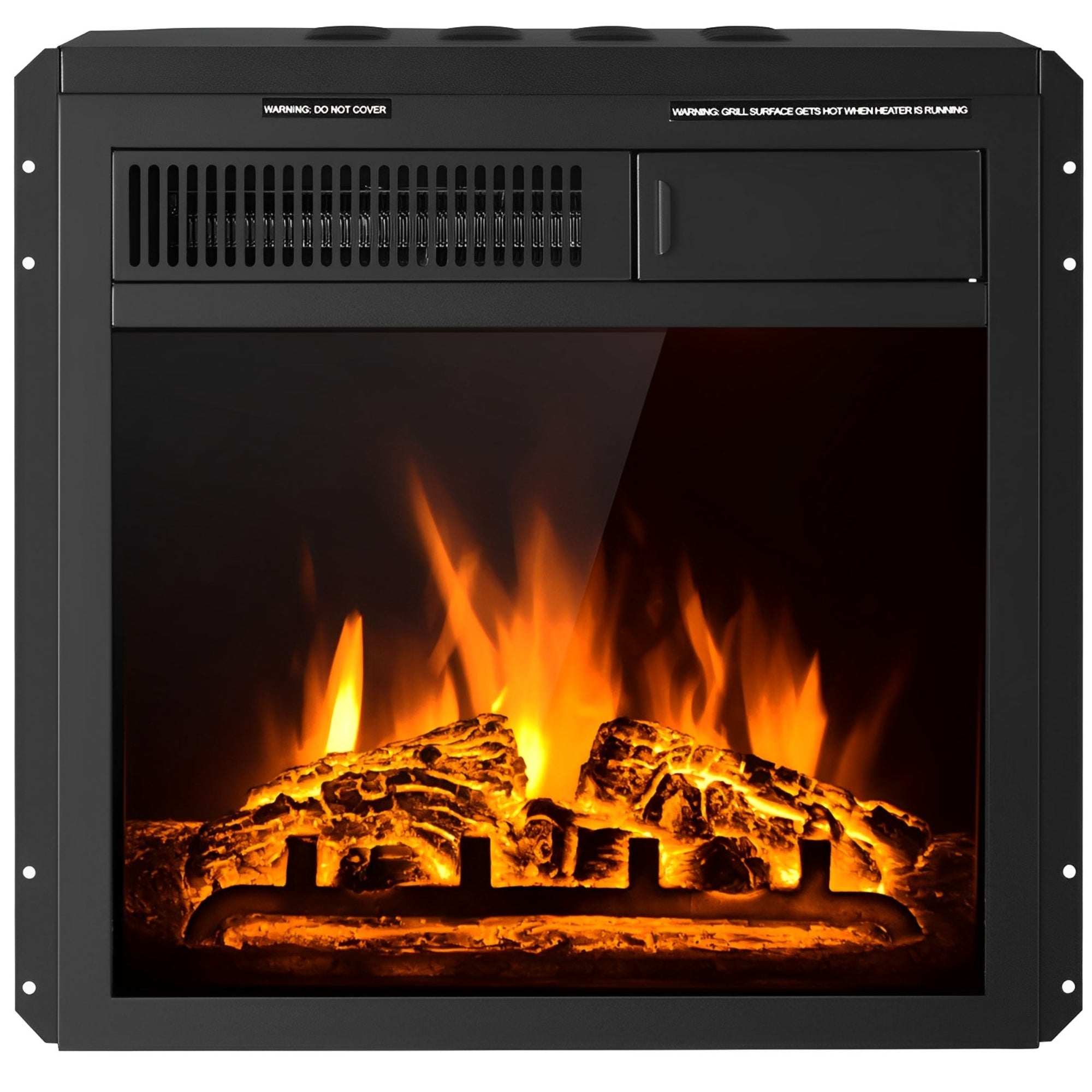 18 Inch Electric Fireplace Insert with 7-Level Adjustable Flame Brightness