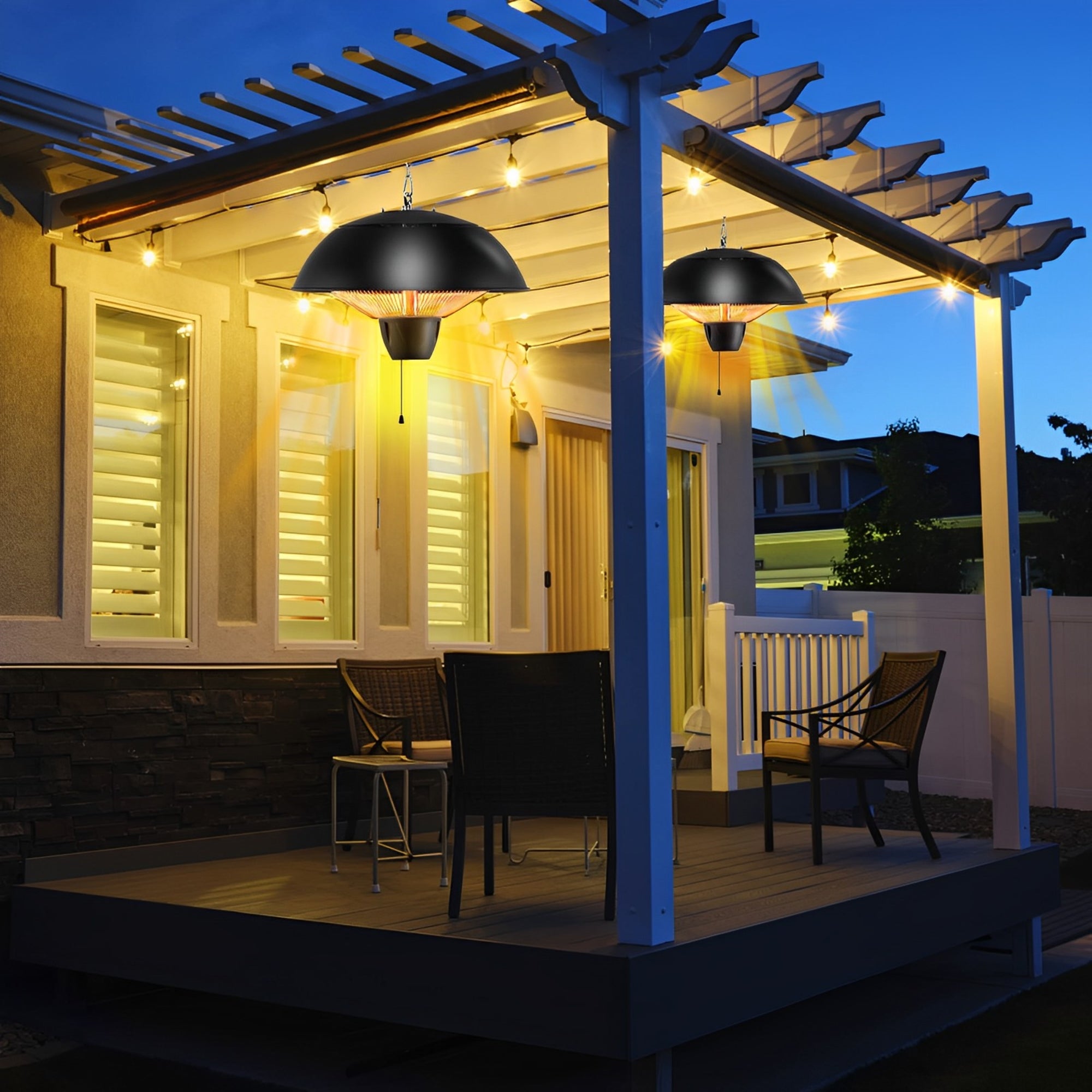 1500W Electric Patio Heater with IPX4 Waterproof