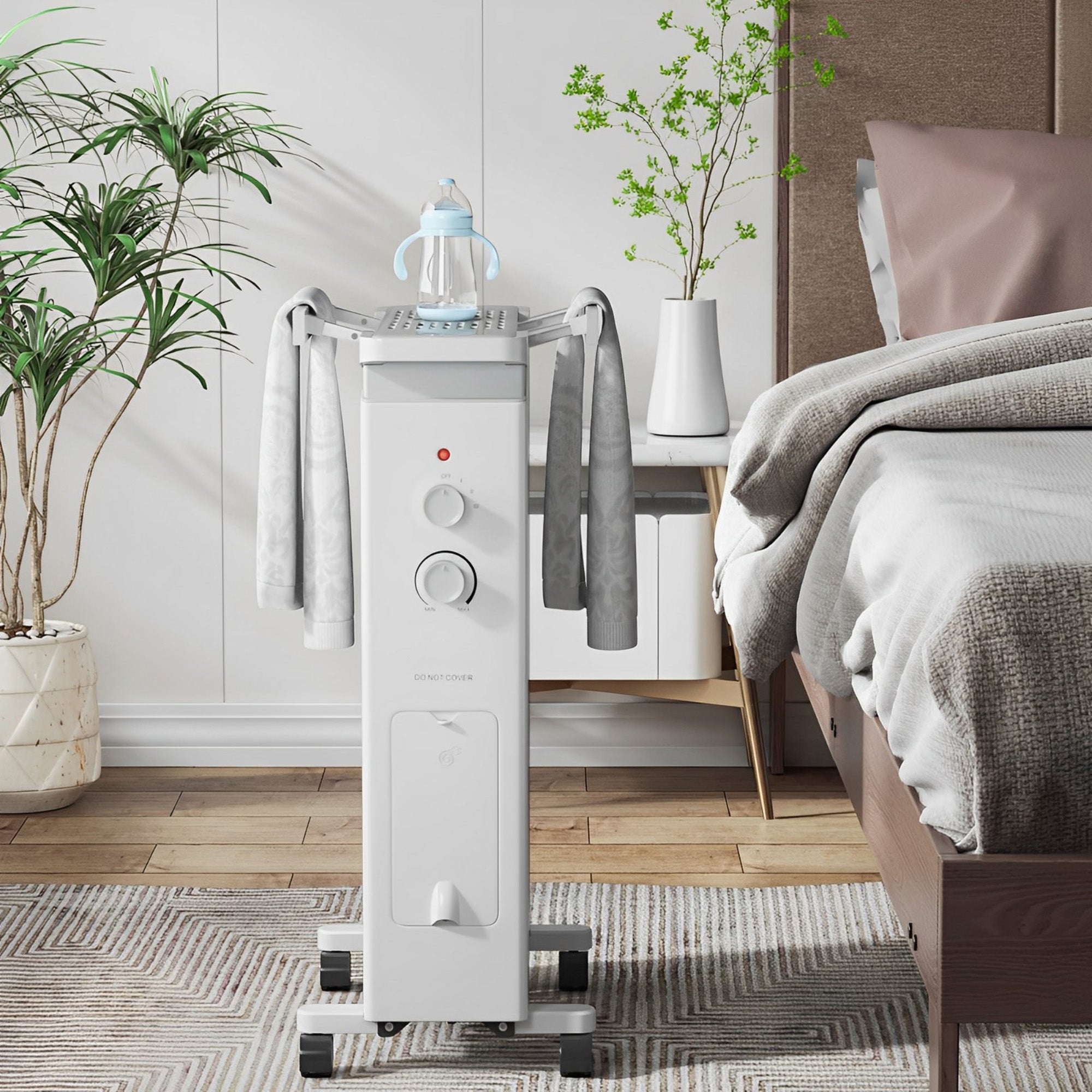 1500W Portable Oil Filled Radiator Heater with 3 Heat Settings-White