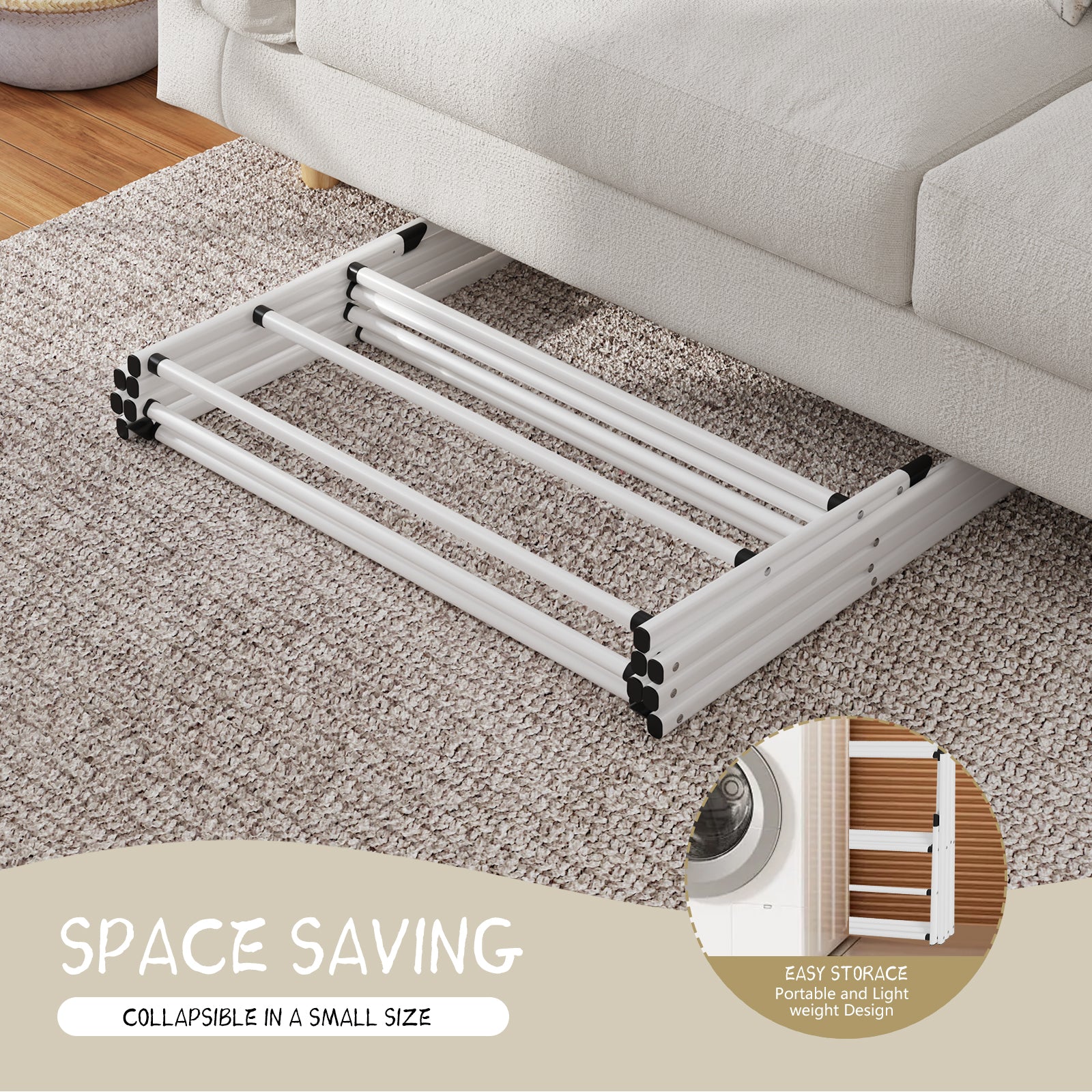 White Folding Metal Drying Rack