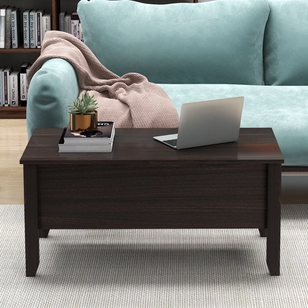 SUGIFT  Modern Lift-Top Coffee Table with Storage, Sofa Table For Living Room Chestunt