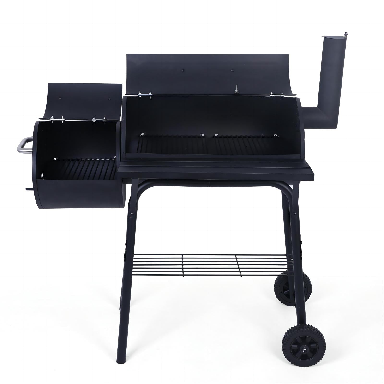 SUGIFT Outdoor Portable BBQ Charcoal Grill with Offset Smoker