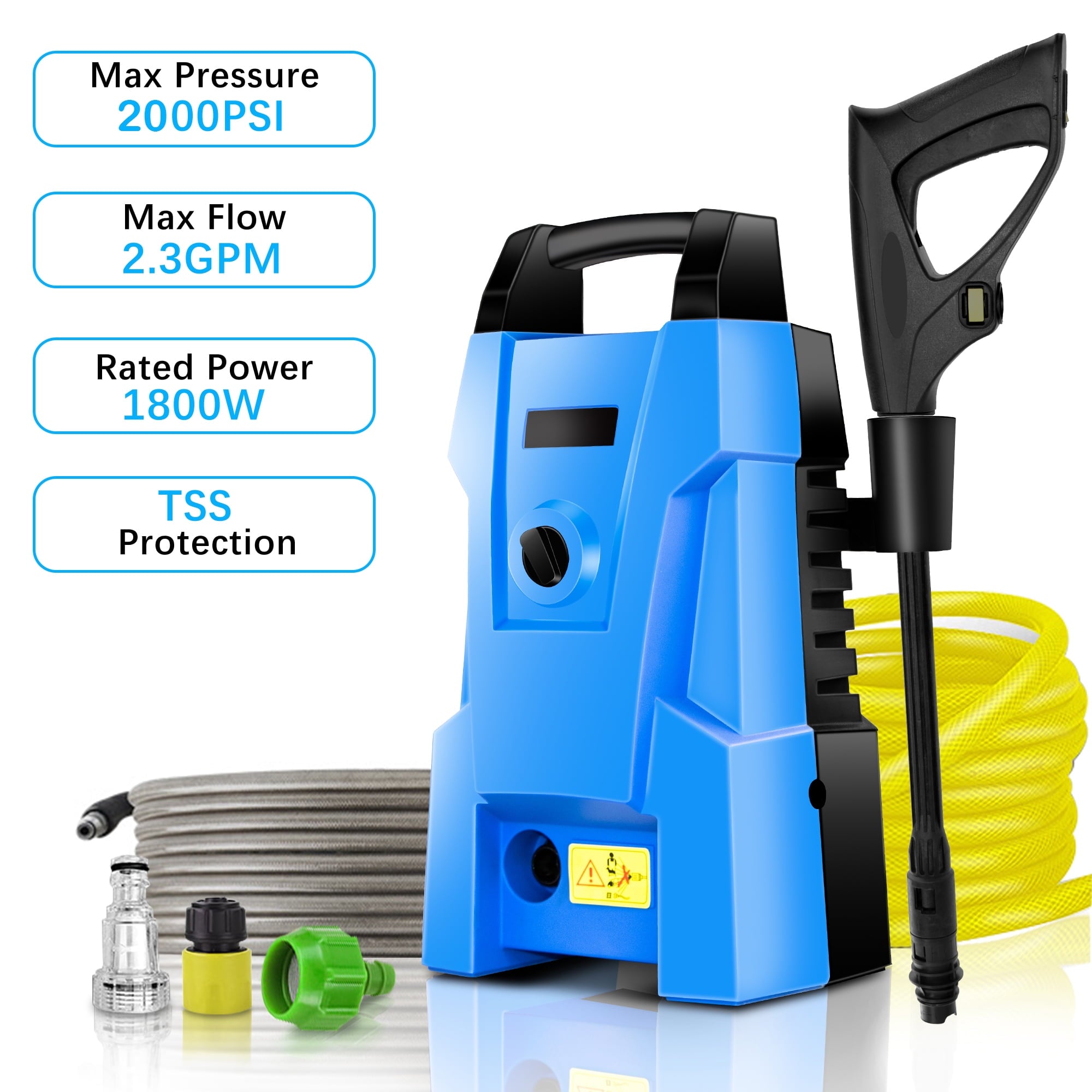SUGIFT 2000-PSI 2.3-GPM Electric Pressure Washer 1800W High Pressure Washer Cleaner Machine - 2000 PSI