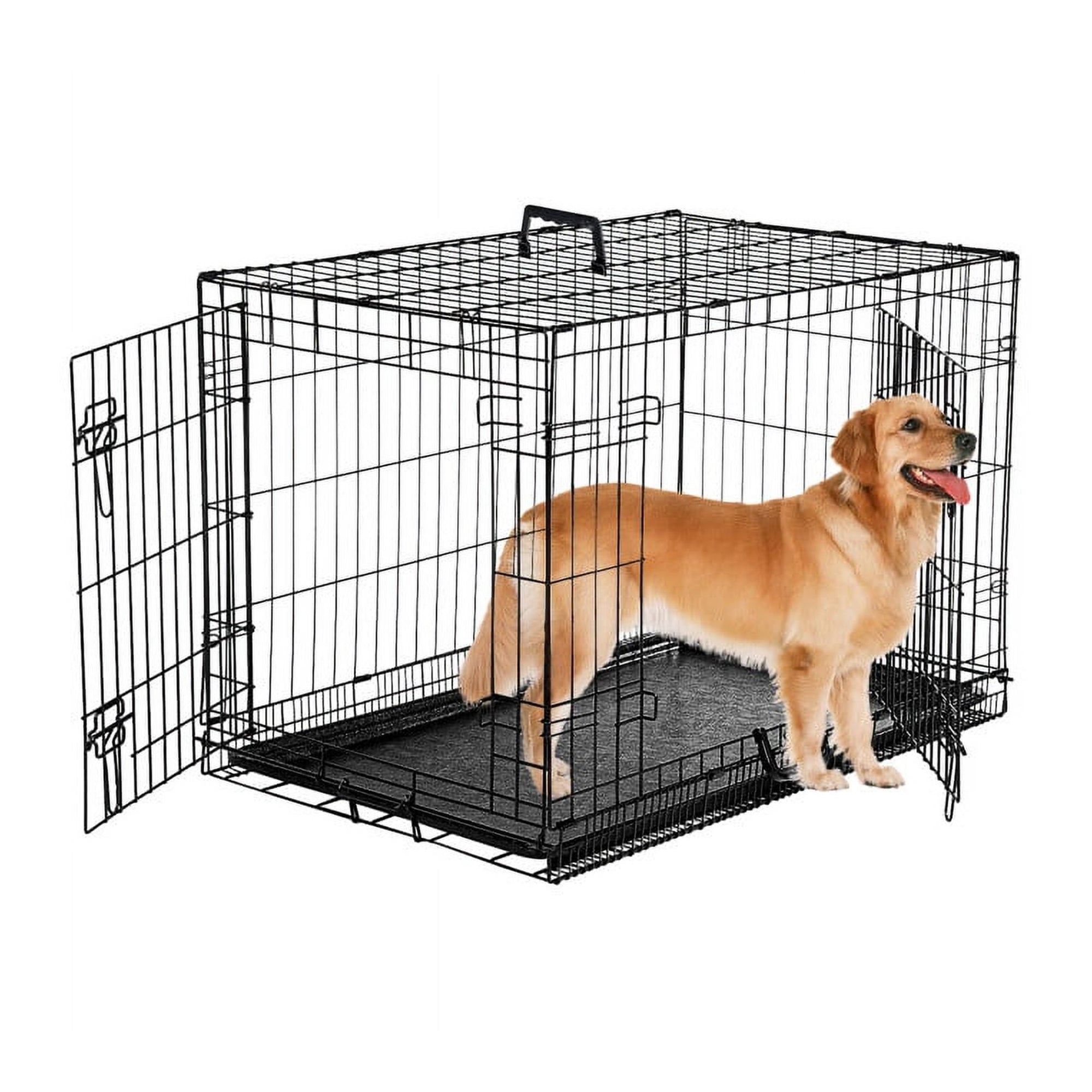 SUGIFT 36 inch Dog Crate,Two Door Wire Dog Crate, Black