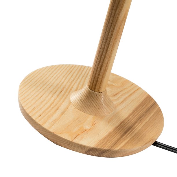 SUGIFT 21.3inch Table Lamp with In-line Switch Control and Grass Made-Up Lampshade Solid Wood