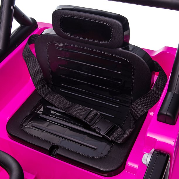 SUGIFT  12V Kids Ride On Truck Car, Power Wheels with LED Lights Horn Openable Doors, Electric Vehicle Toy for 3-6 Ages, Pink