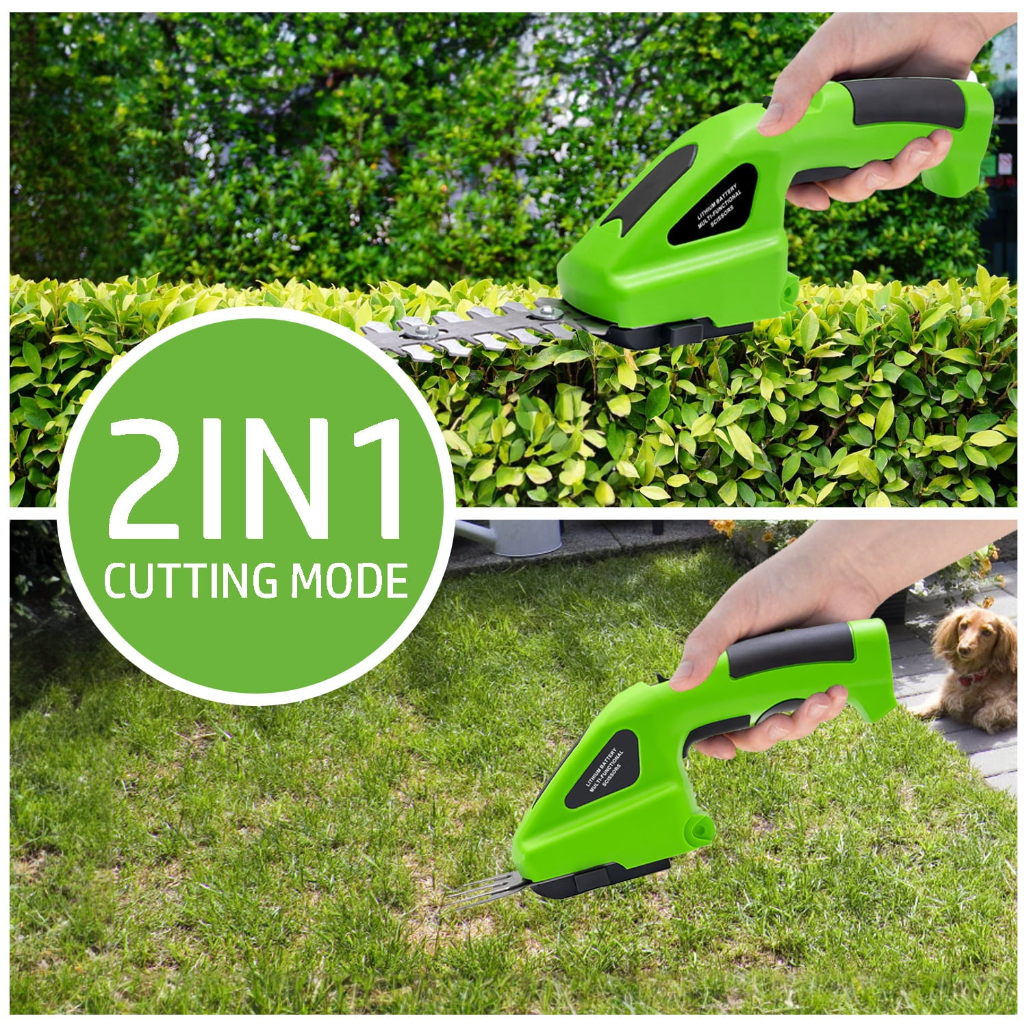 SUGIFT 2-in-1 Grass Shear and Hedger, Green