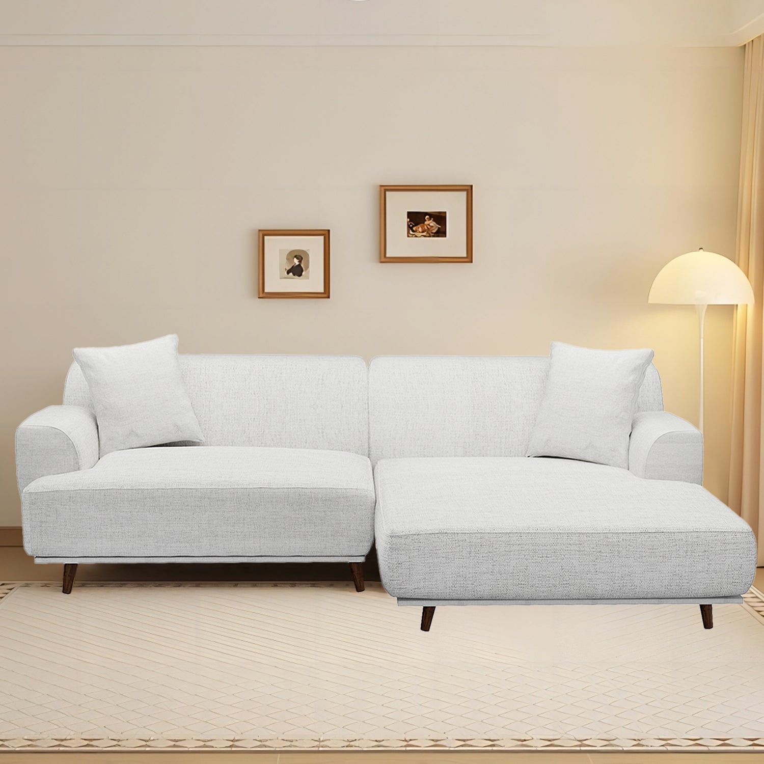 2-Piece Sofa Couch Upholstered L-Shape Sectional Sofas Sets for Living Room