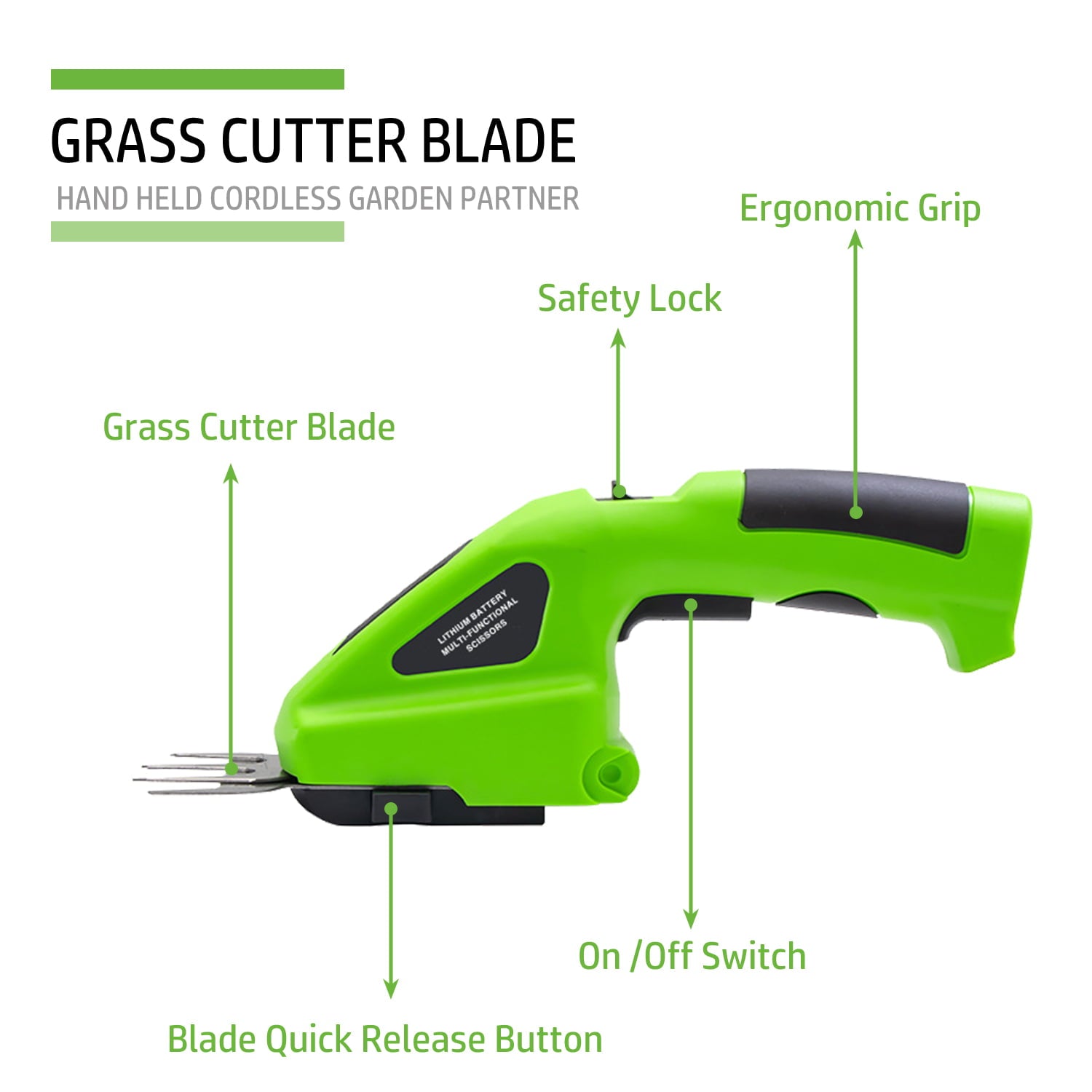 SUGIFT 2-in-1 Grass Shear and Hedger, Green