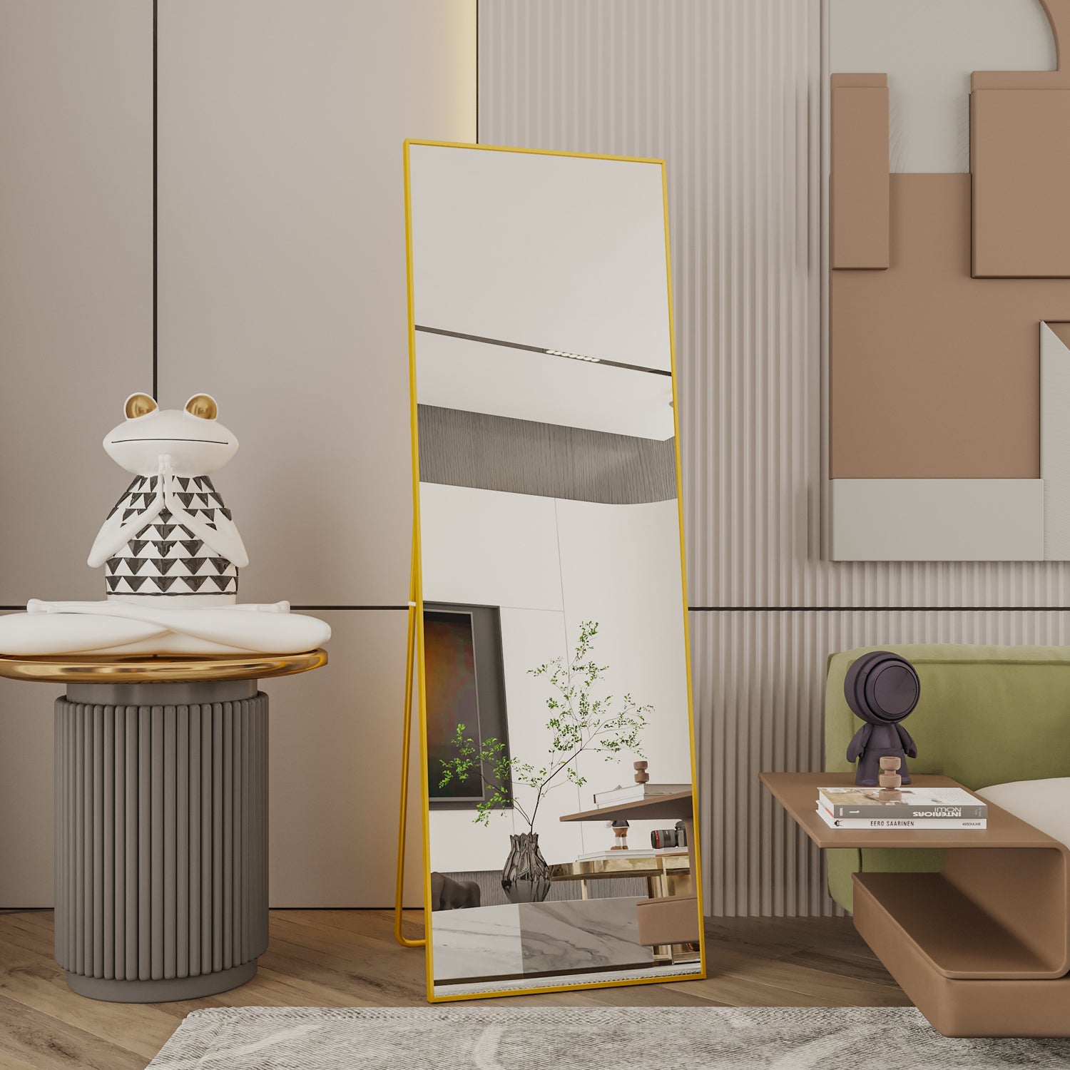 SUGIFT 65'' x 22'' Full Length Mirror Rectangle Body Floor Mirror, Gold