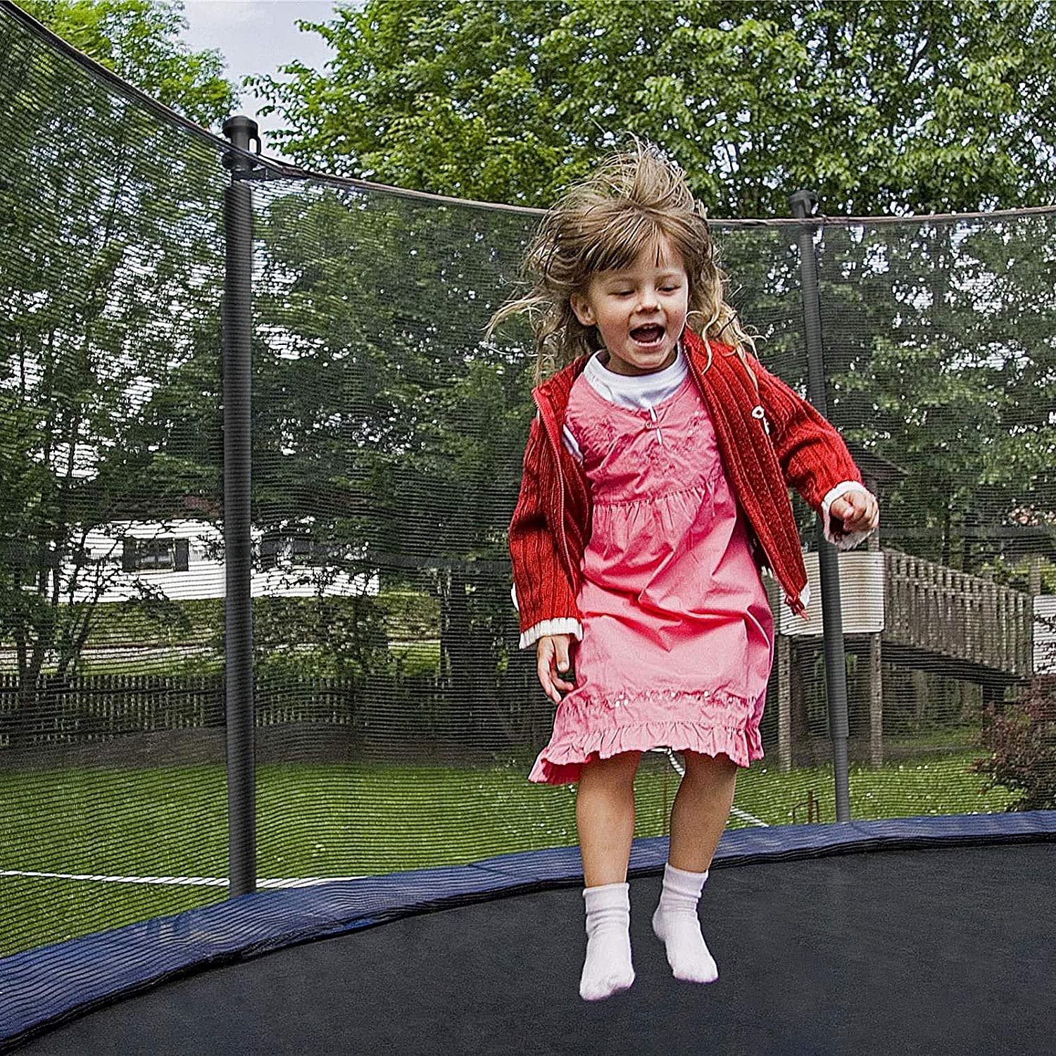SUGIFT 10ft Trampoline for Kids and Adults with Safety Enclosure Net Jumping Mat, Safety Pad, Hold Up to 680LBS