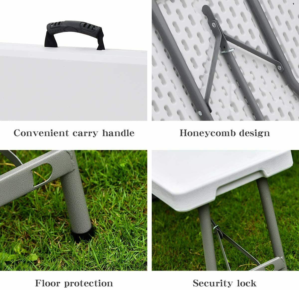 SUGIFT 6 ft Plastic Folding Bench Portable Indoor Outdoor Bench