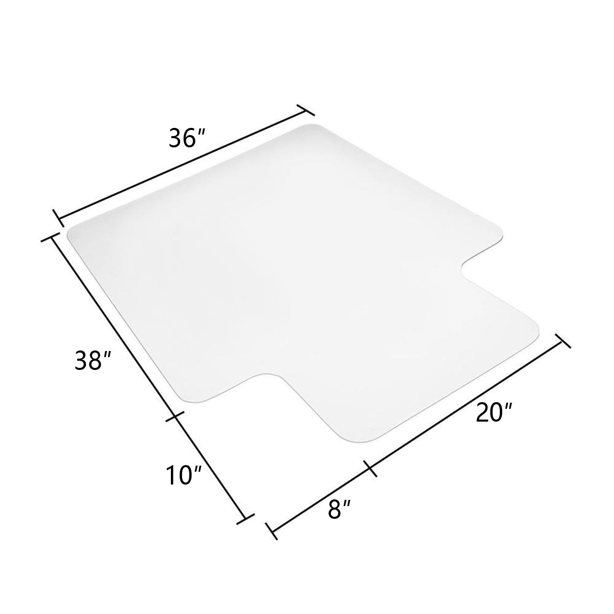 36in x 48in Standard Lip PVC Chair Mats for Home Office, Hard Floors