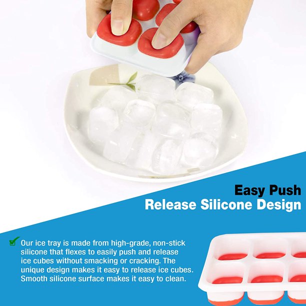 SUGIFT  Ice Cube Trays, Ice Tray Durable & Flexible, Ice Trays for Freezer