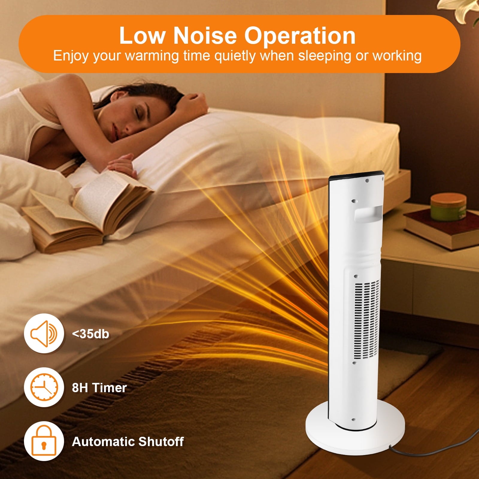 SUGIFT? 1500W Oscillation Space Heaters, Portable Electric Heater with Remote