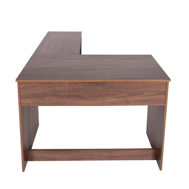 SUGIFT  Corner Computer Desk L Shape Desk Home Office Corner Desk L Computer Desk Workstation with 2 Storage Shelves and Hutches