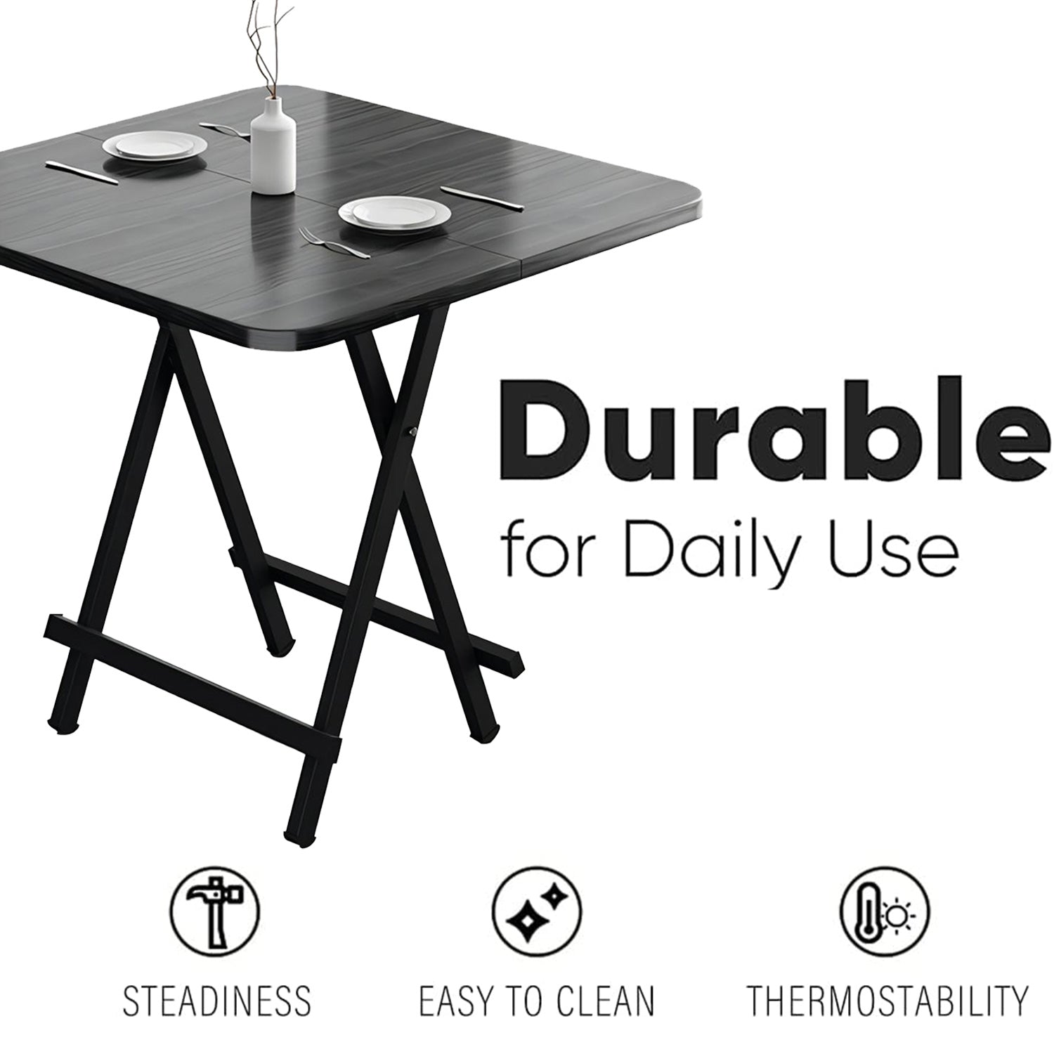 SUGIFT Square Folding Table Portable Picnic Party Dining Camp Tables