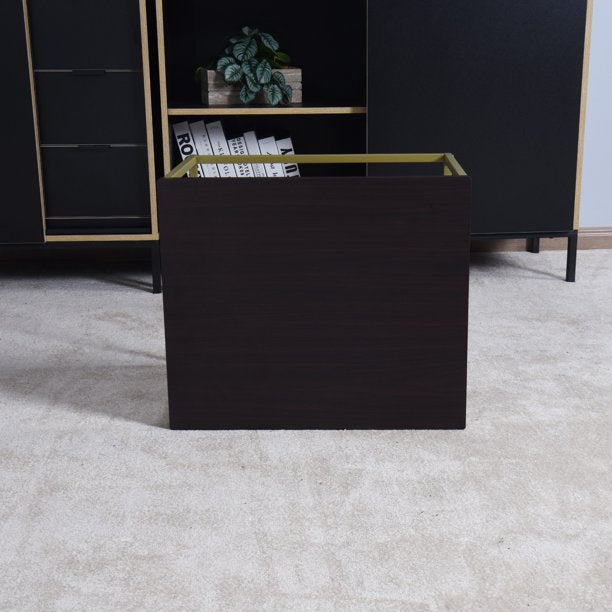 SUGIFT  Coffee Table with MDF Top, Nesting Table End Desk with Metal Legs Dark Gray 17.71 x 20.87 x 15.35 inch