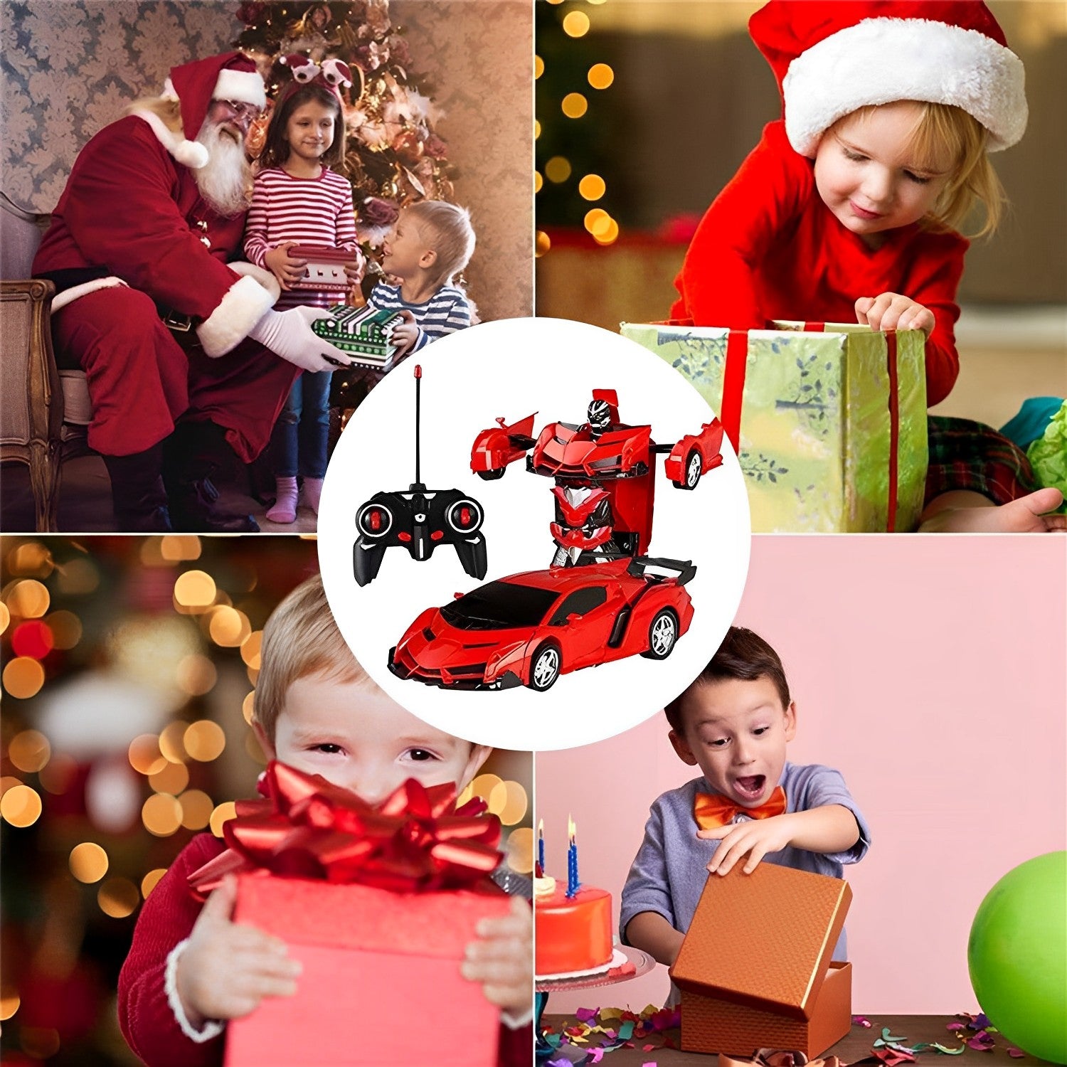 SUGIFT Remote Control Car - Transform Robot RC Cars- Red