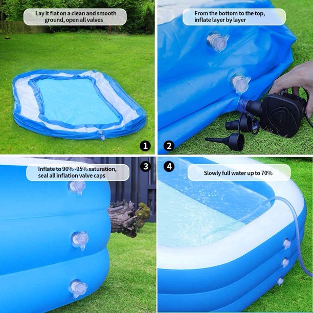 SUGIFT  Inflatable Swimming Pool for Kids and Adults Above Ground Pools 120in x 72in x 22in