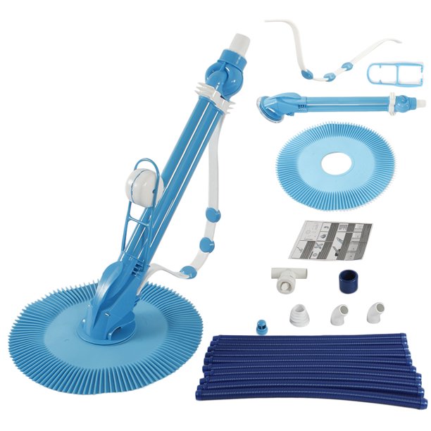 SUGIFT Auto Swimming Pool Cleaner w/10pcs Durable Hose, Blue