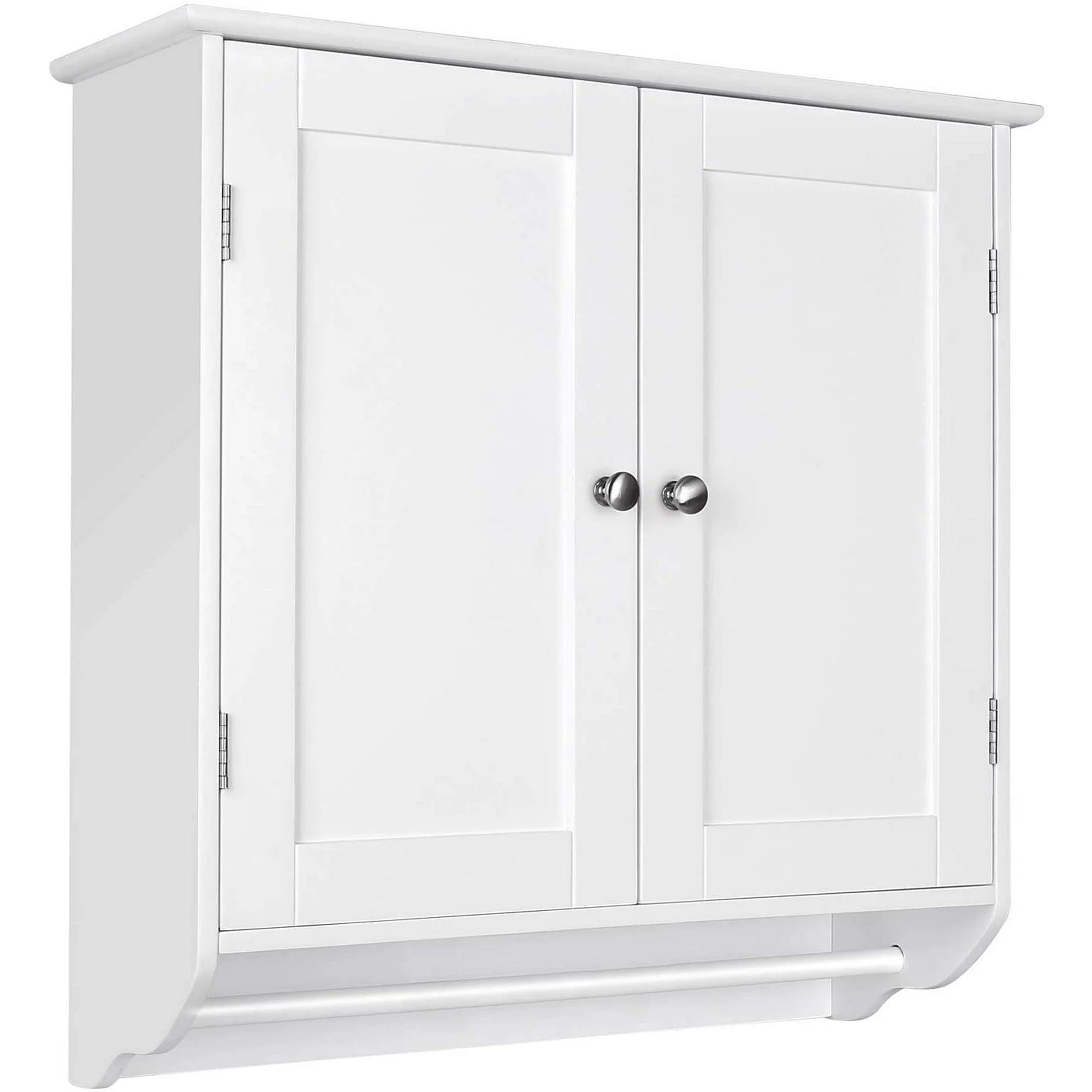 Bathroom Wall Cabinet with Towel Bar and Adjustable Shelf - 23.6in x 8.3in x 24.2in (W x D x H)