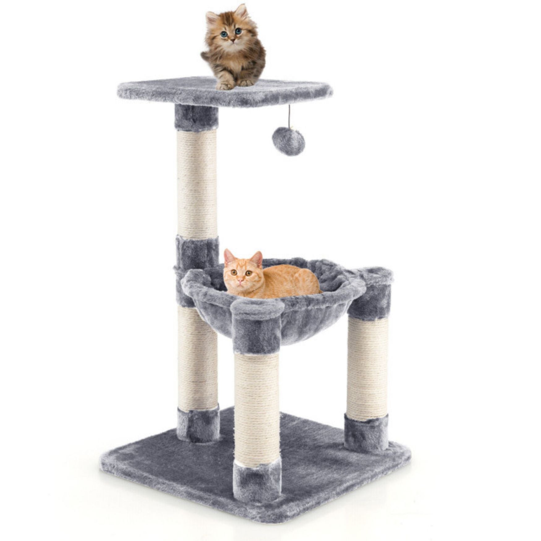 SUGIFT Multi-level Cat Tree with Scratching Posts and Cat Hammock