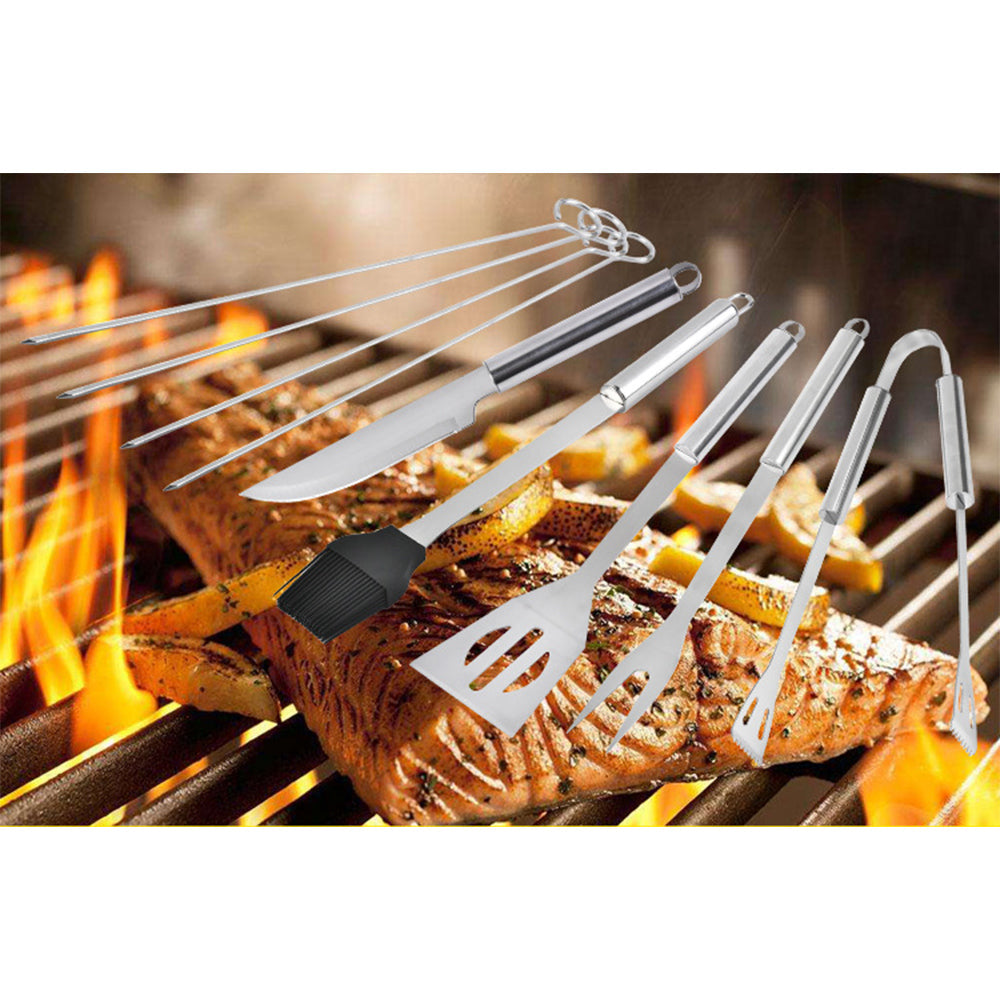 SUGIFT  Grilling Accessories BBQ Tools Set, 9 Piece Stainless Steel Grill Kit with Case, Great Barbecue Utensil Tool for Men, Women, Dad
