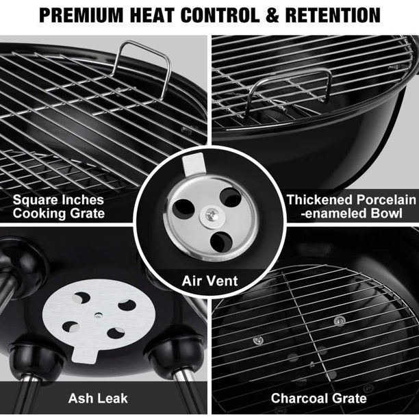 SUGIFT  Portable Grill 18inOutdoor BBQ Grill Charcoal Grill