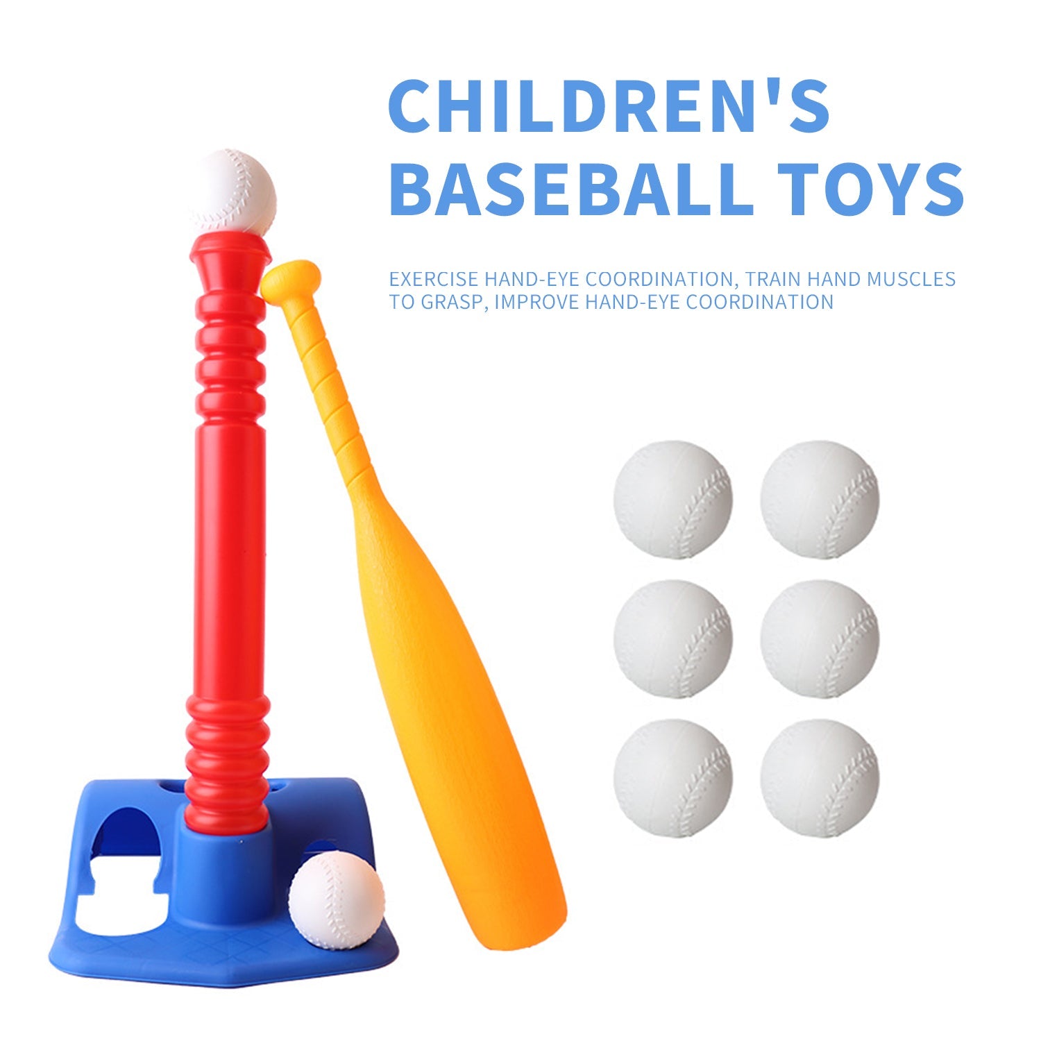 SUGIFT  Children's Baseball Toy Set with 8 Toy Balls, Suitable for Children over 2 Years Old