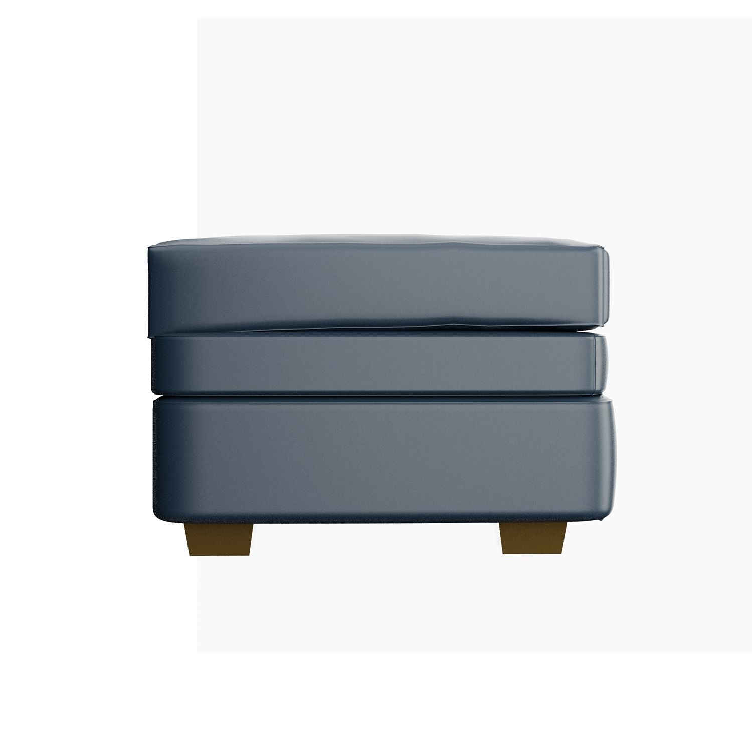 30in Wide Genuine Leather Ottomans with Wood Feet