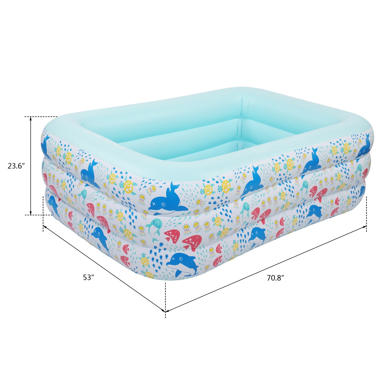 SUGIFT  Inflatable Swimming Pool for Kids Ground Pools 70.8 in  X 53 in  X 23.6 in  Blue