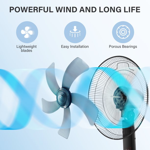 SUGIFT  Pedestal Fans 16¡å Adjustable 3 Speed Stand Fan Oscillating Fans with Remote Control Floor Fans