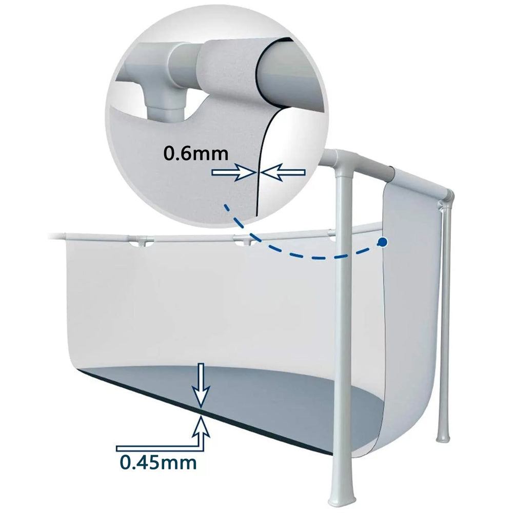 SUGIFT  Outdoor Round Frame Above Ground Swimming Pool with Pump Rectangular Pool Set Include Filter Pump, and pool Cover