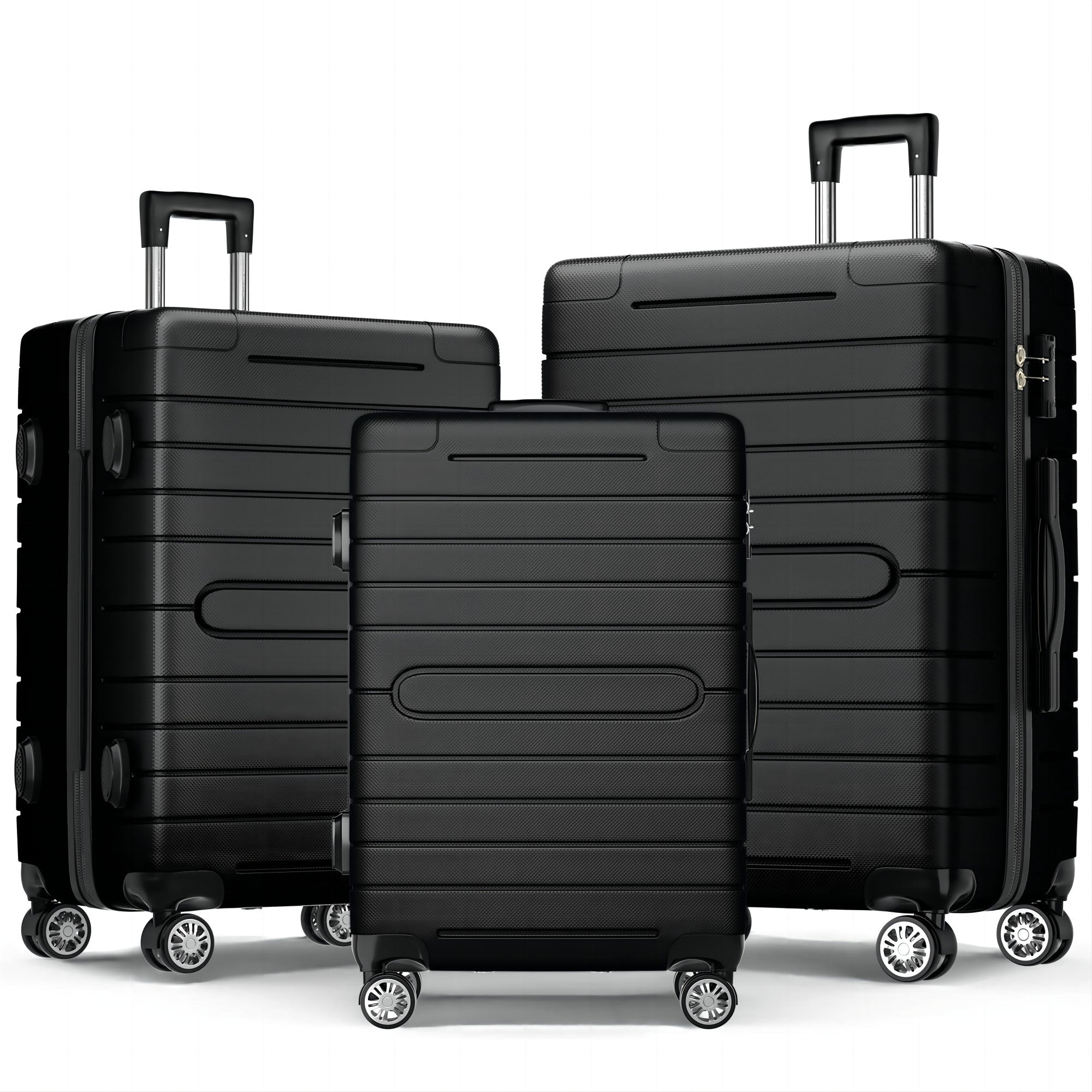 3 Piece Luggage Set, Hardside Lightweight Suitcase Carry with Spinner Wheels & TSA Lock, 20in/24in/28in